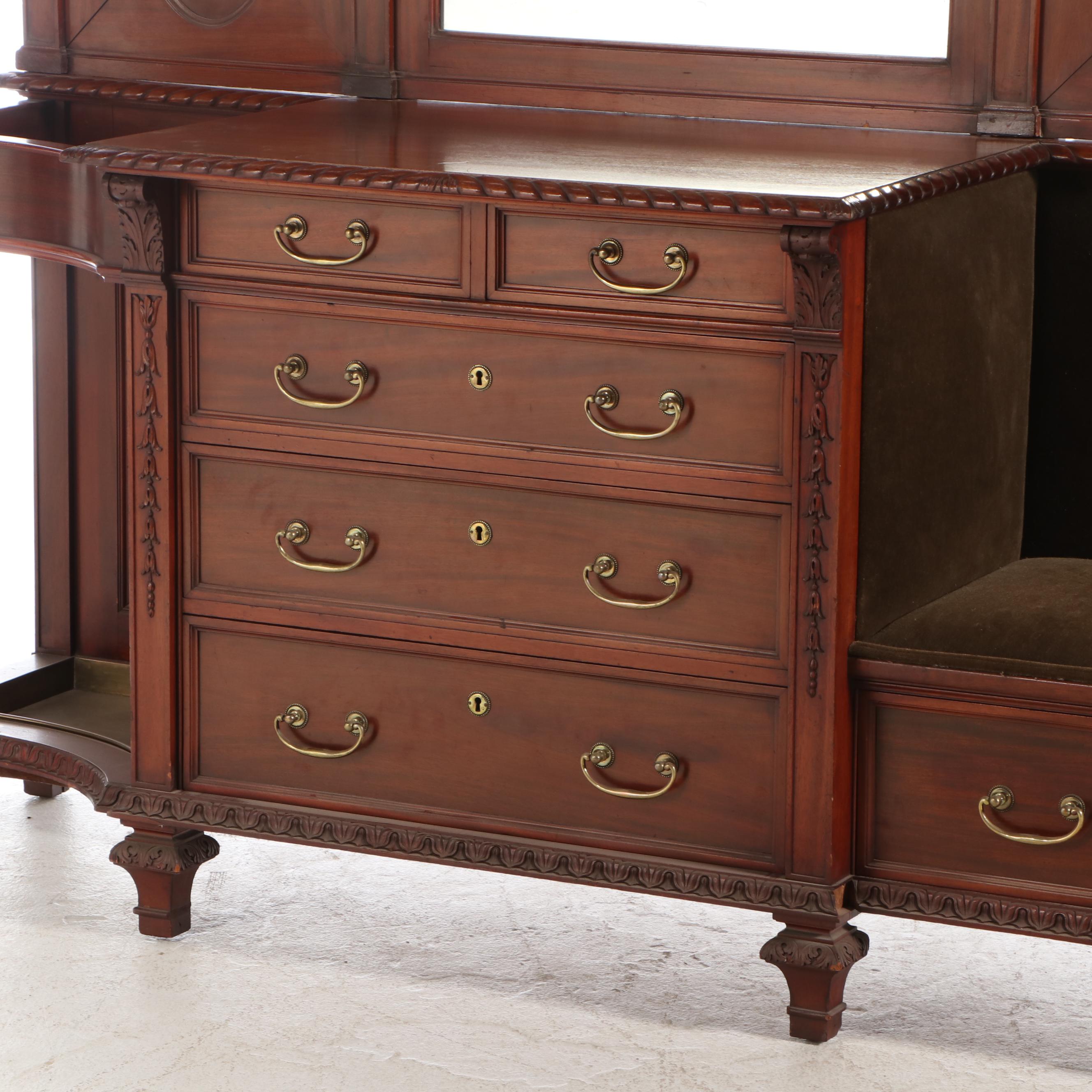 Edwardian Mahogany Mirror-Back Hall Stand, Early 20th Century