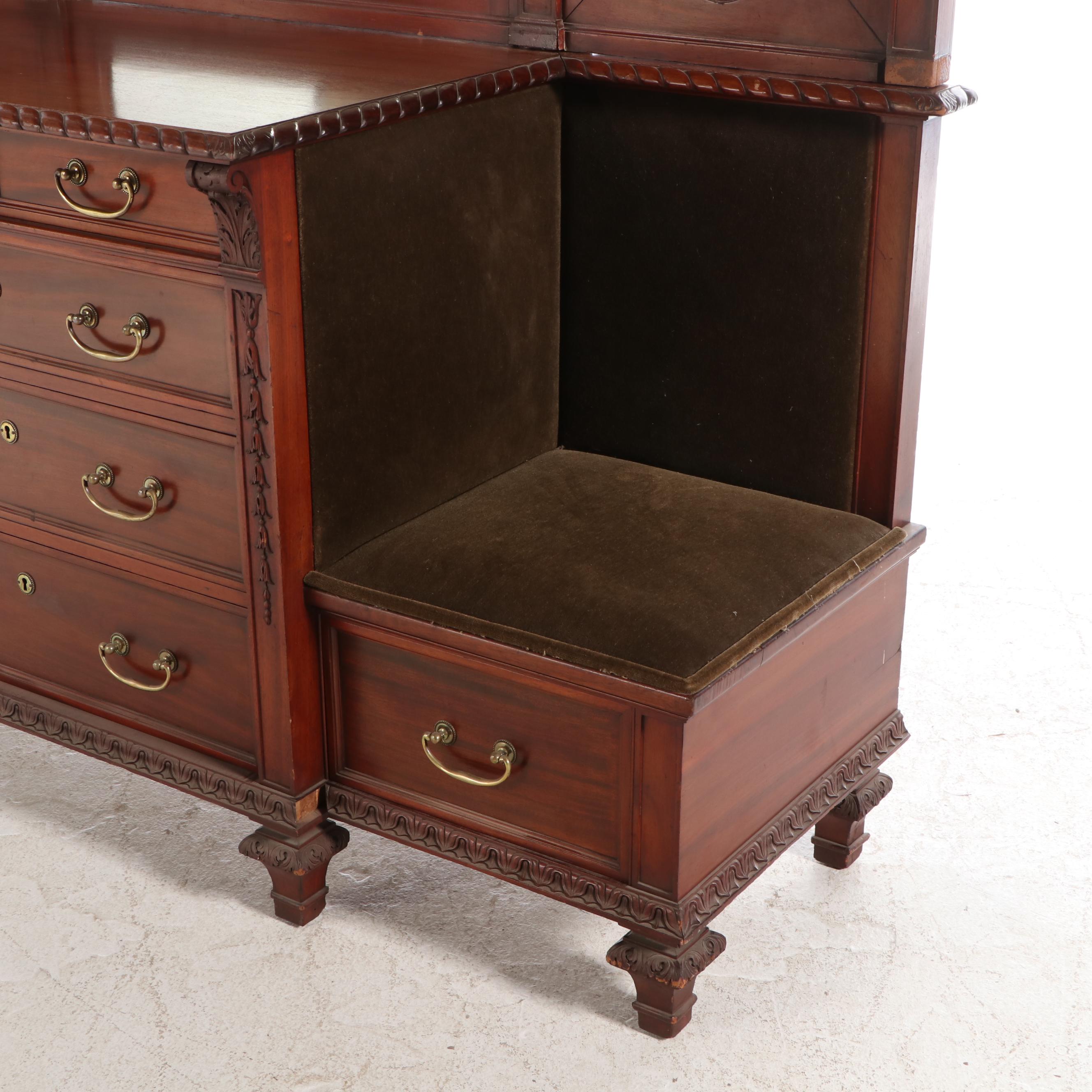 Edwardian Mahogany Mirror-Back Hall Stand, Early 20th Century