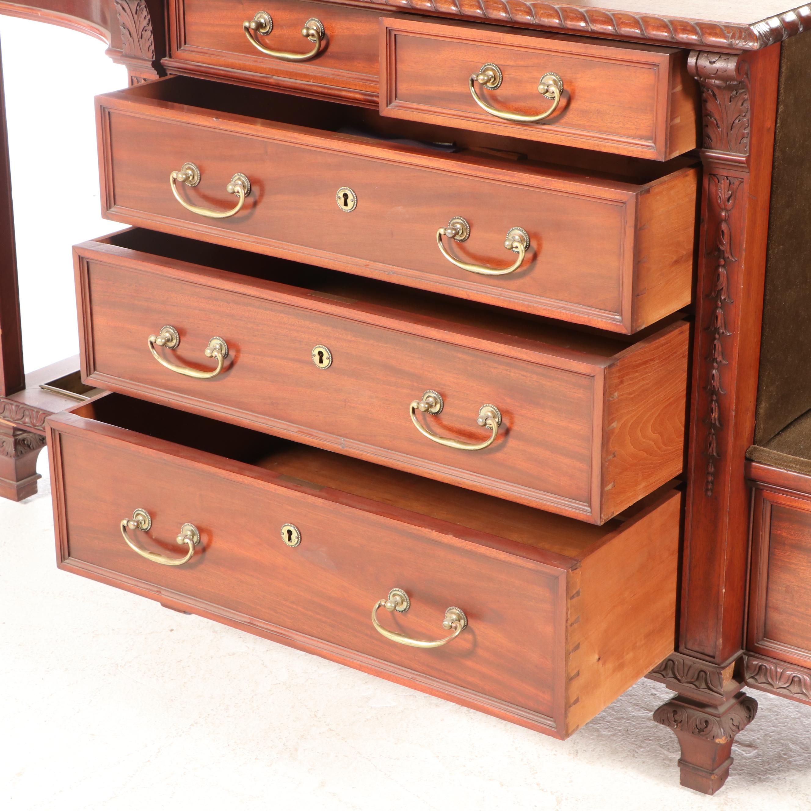 Edwardian Mahogany Mirror-Back Hall Stand, Early 20th Century