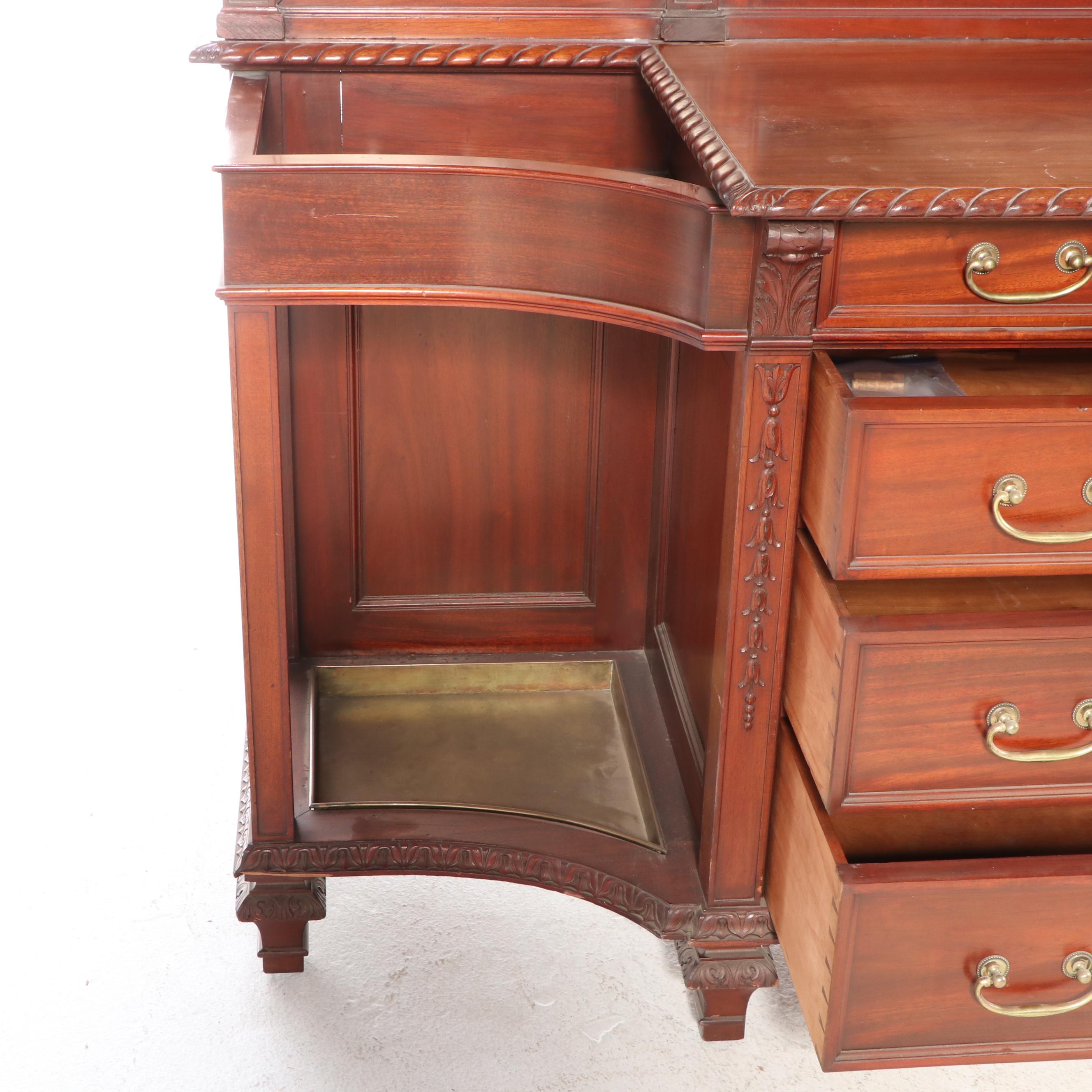 Edwardian Mahogany Mirror-Back Hall Stand, Early 20th Century