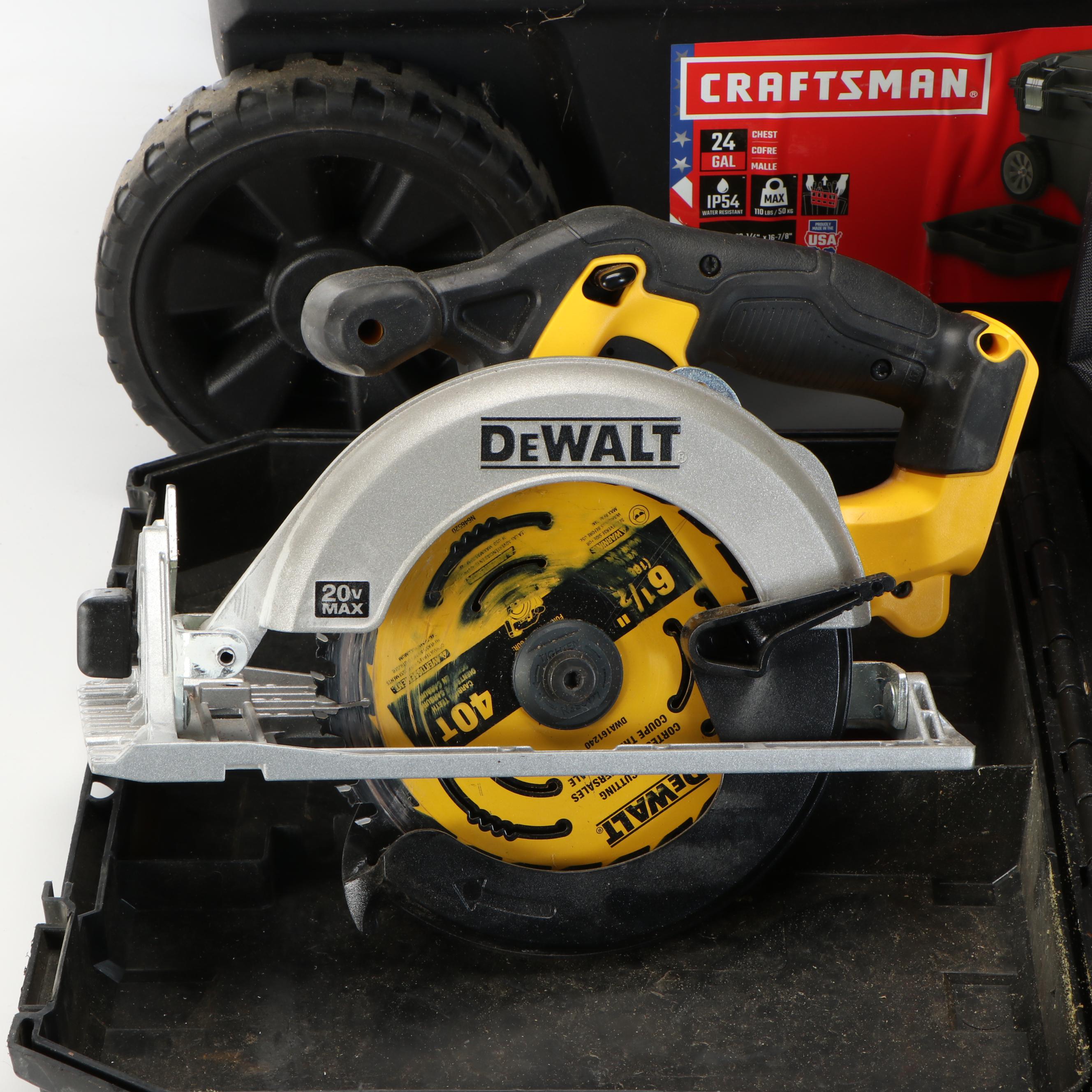 DeWalt Circular Saw and Orbit Palm Sander with Bosch Palm Router and Other Tools