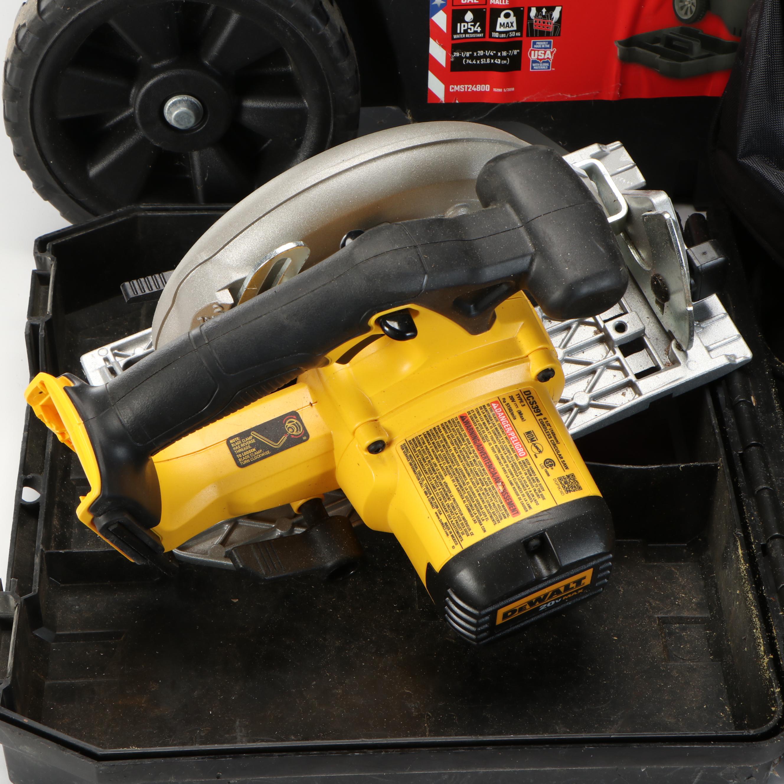 DeWalt Circular Saw and Orbit Palm Sander with Bosch Palm Router and Other Tools