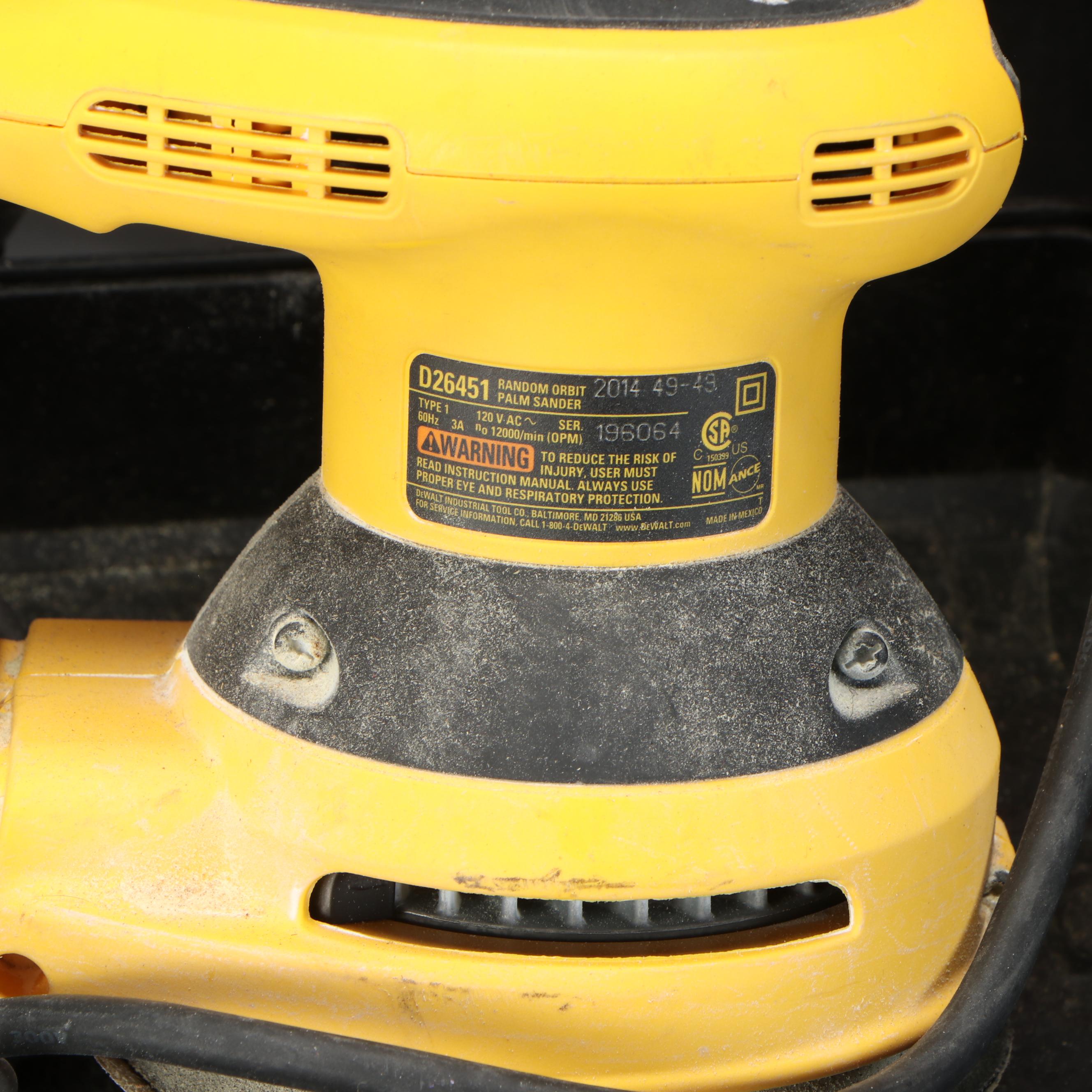 DeWalt Circular Saw and Orbit Palm Sander with Bosch Palm Router and Other Tools