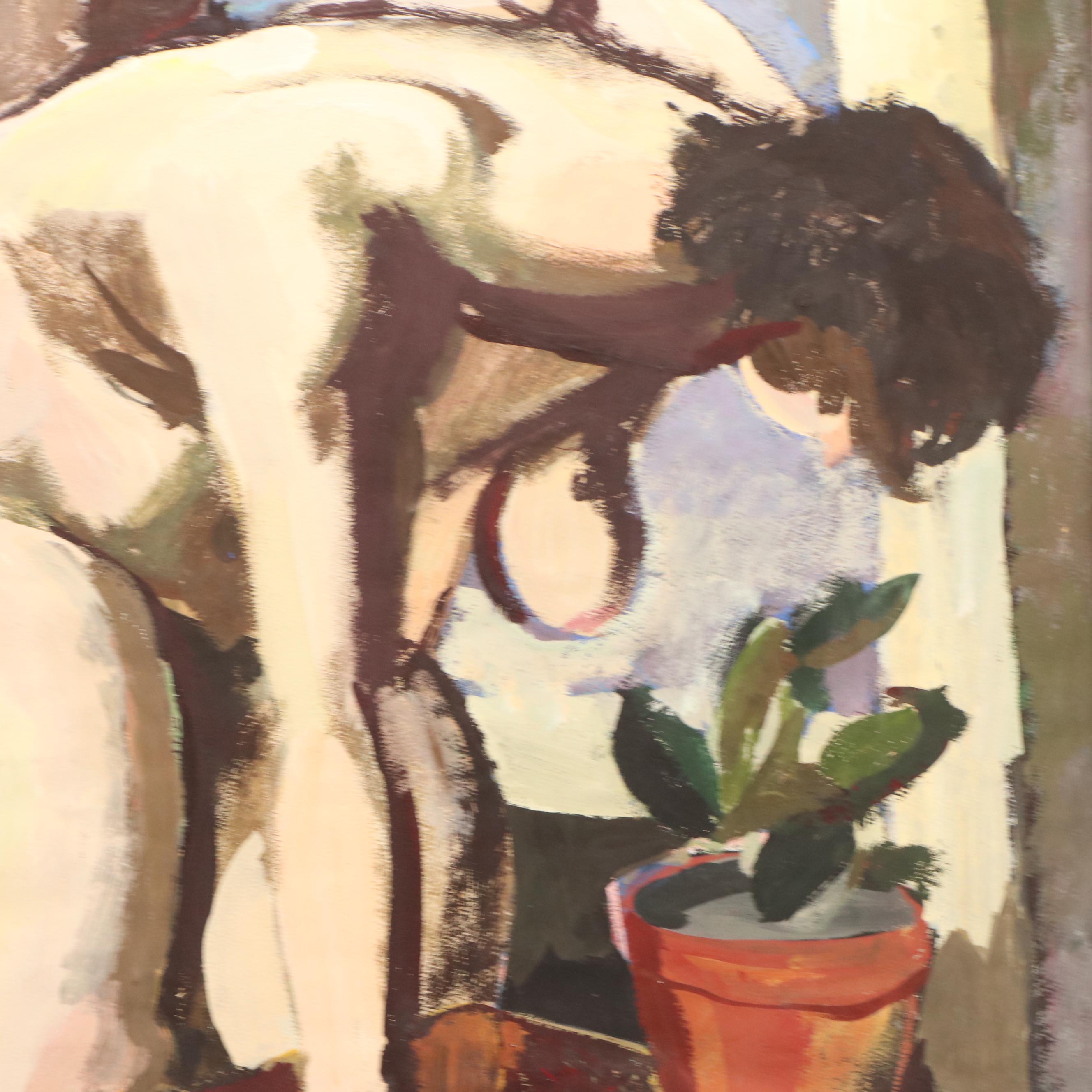 Serge Hollerbach Figural Modern Oil Painting, 1961