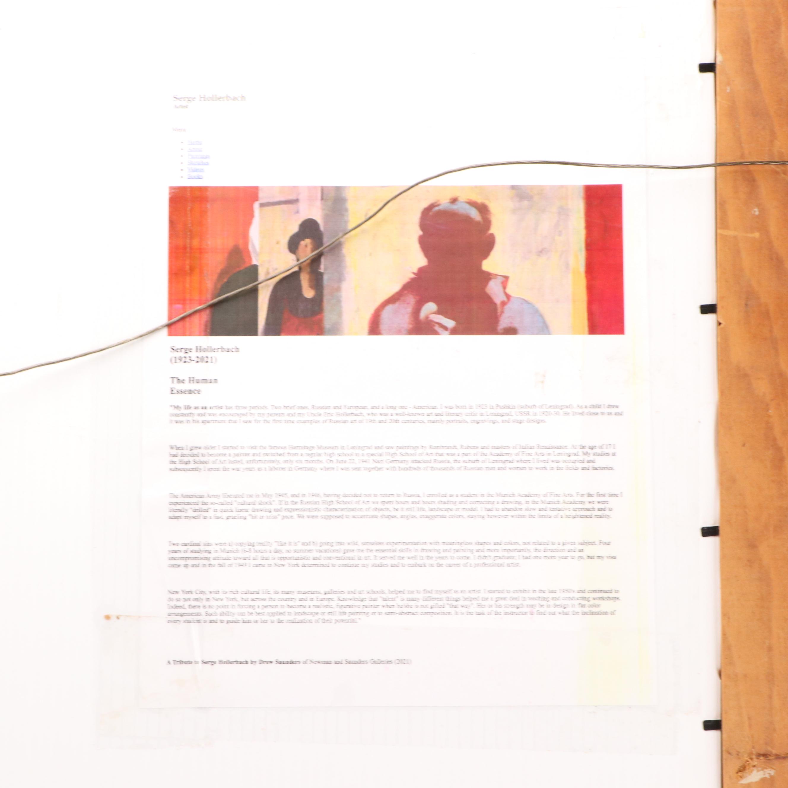 Serge Hollerbach Figural Modern Oil Painting, 1961