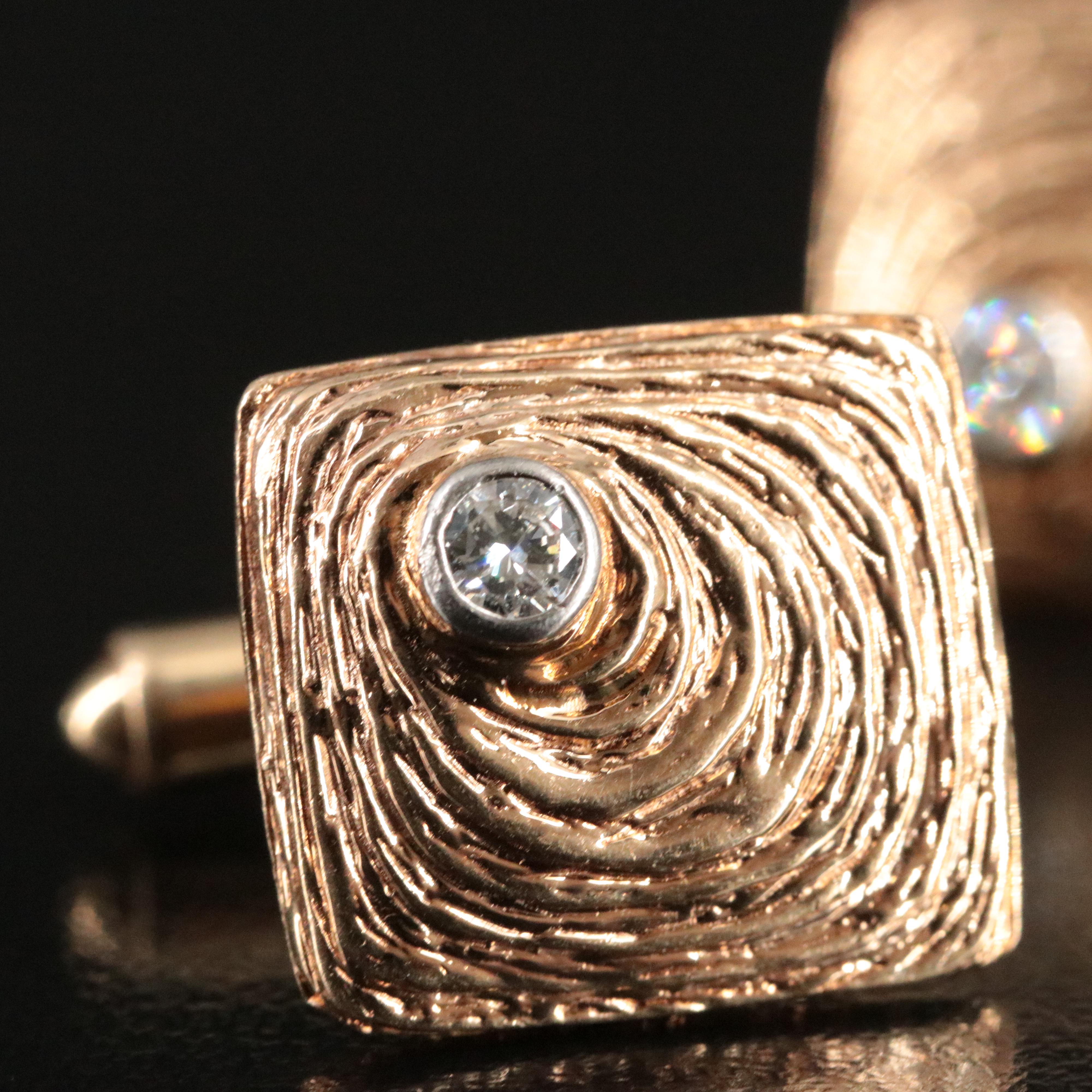 Vintage Larter & Sons 14K 0.30 CTW Diamond Cufflinks