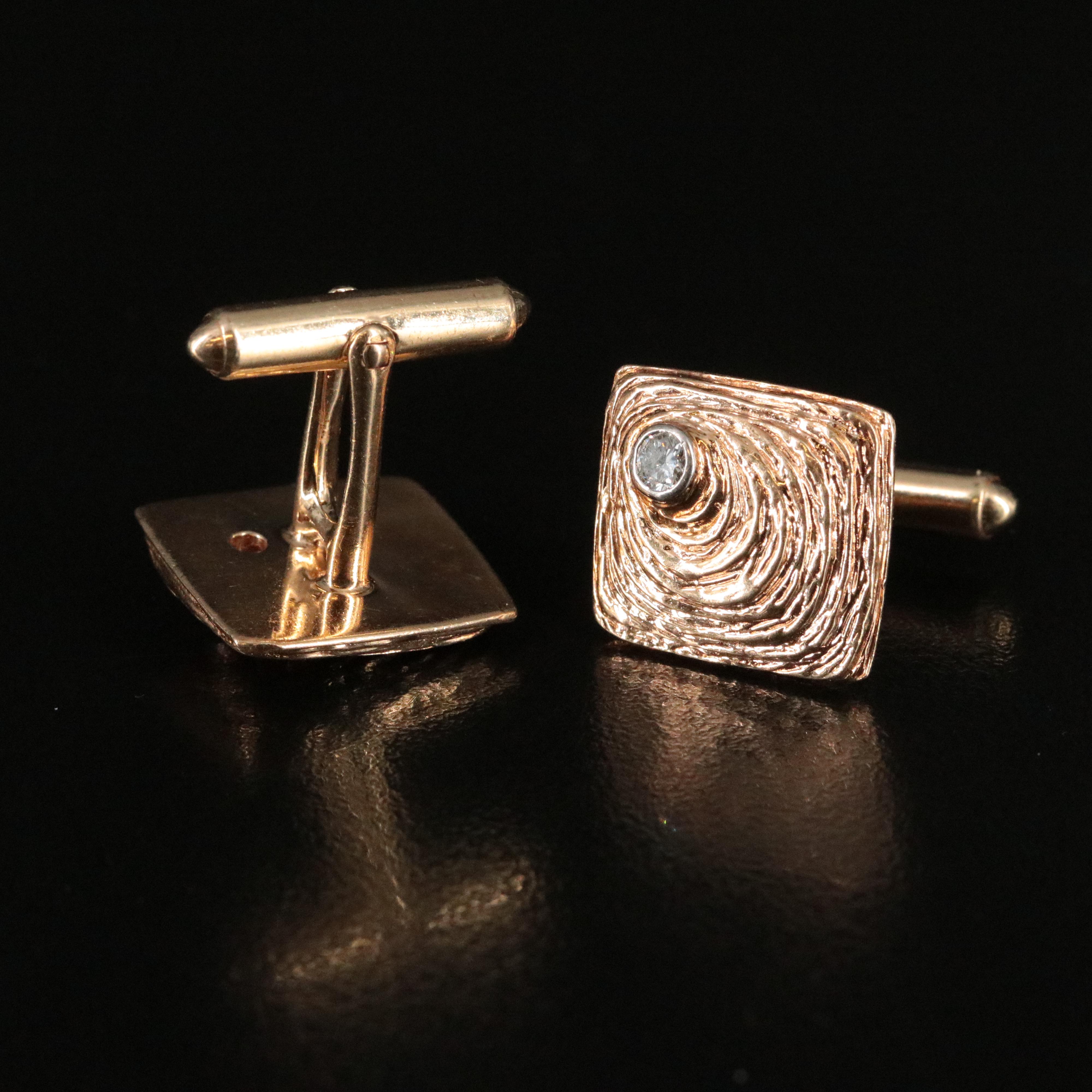 Vintage Larter & Sons 14K 0.30 CTW Diamond Cufflinks