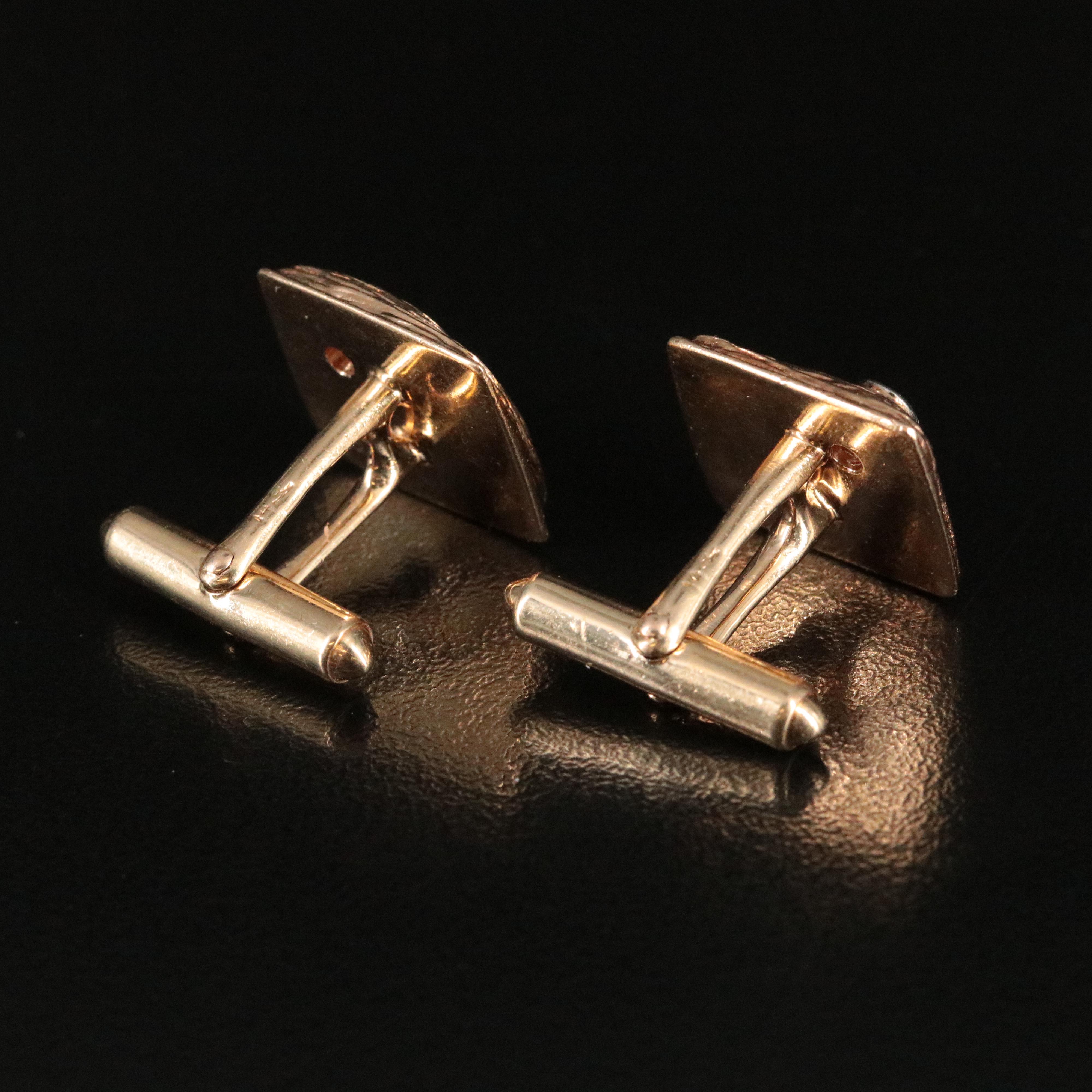 Vintage Larter & Sons 14K 0.30 CTW Diamond Cufflinks