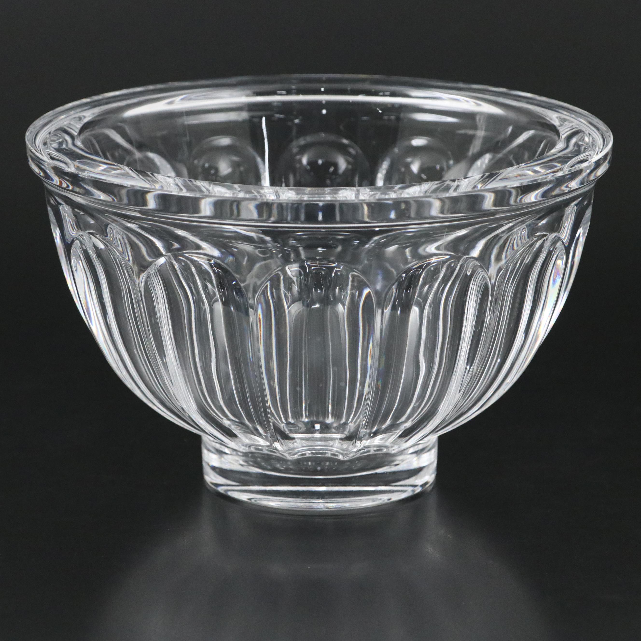 Tiffany & Co. "Rock Cut" Crystal Vase with Orrefors "San Michele" Crystal Bowl