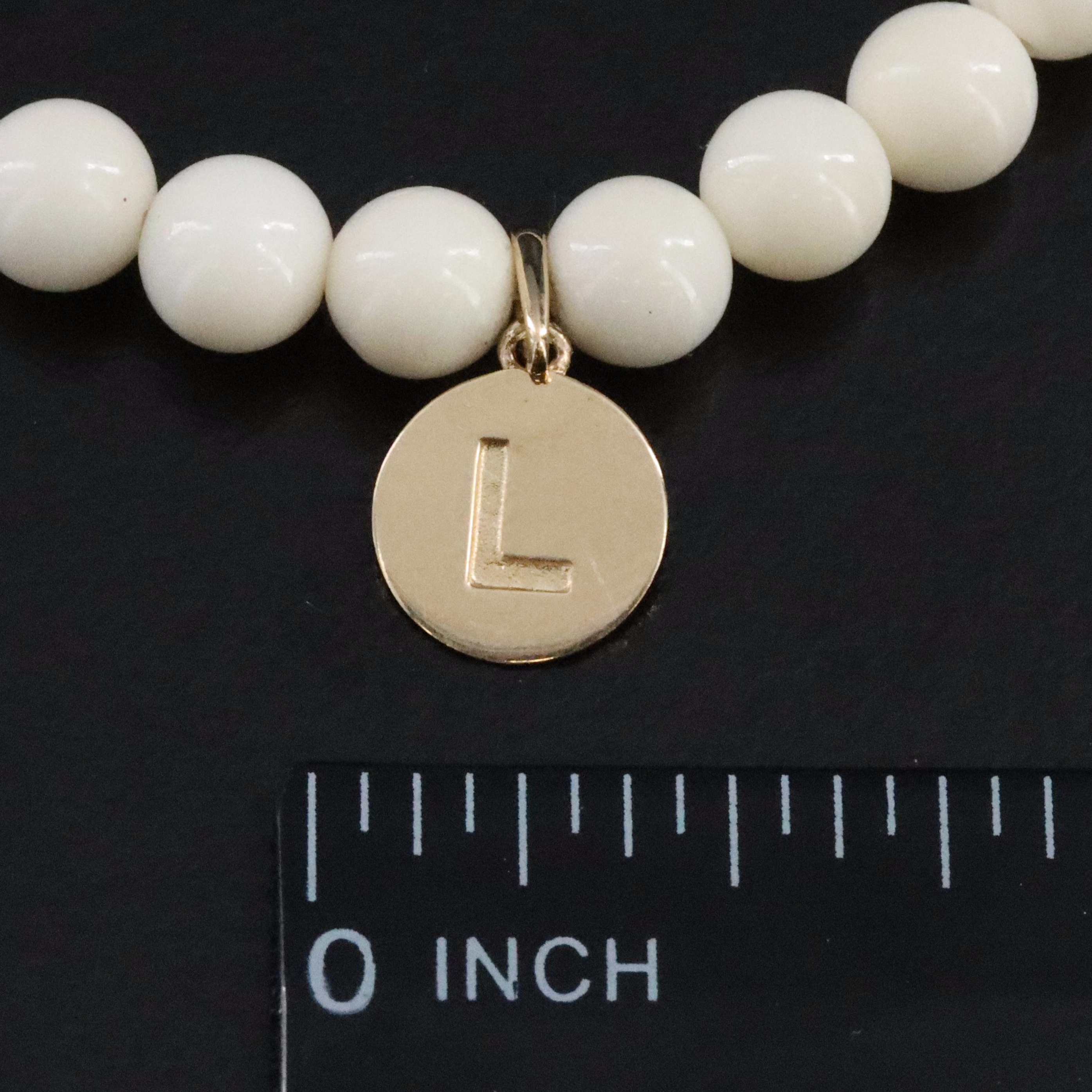 Sheryl Lowe 14K Bone Letter "L" Bracelet