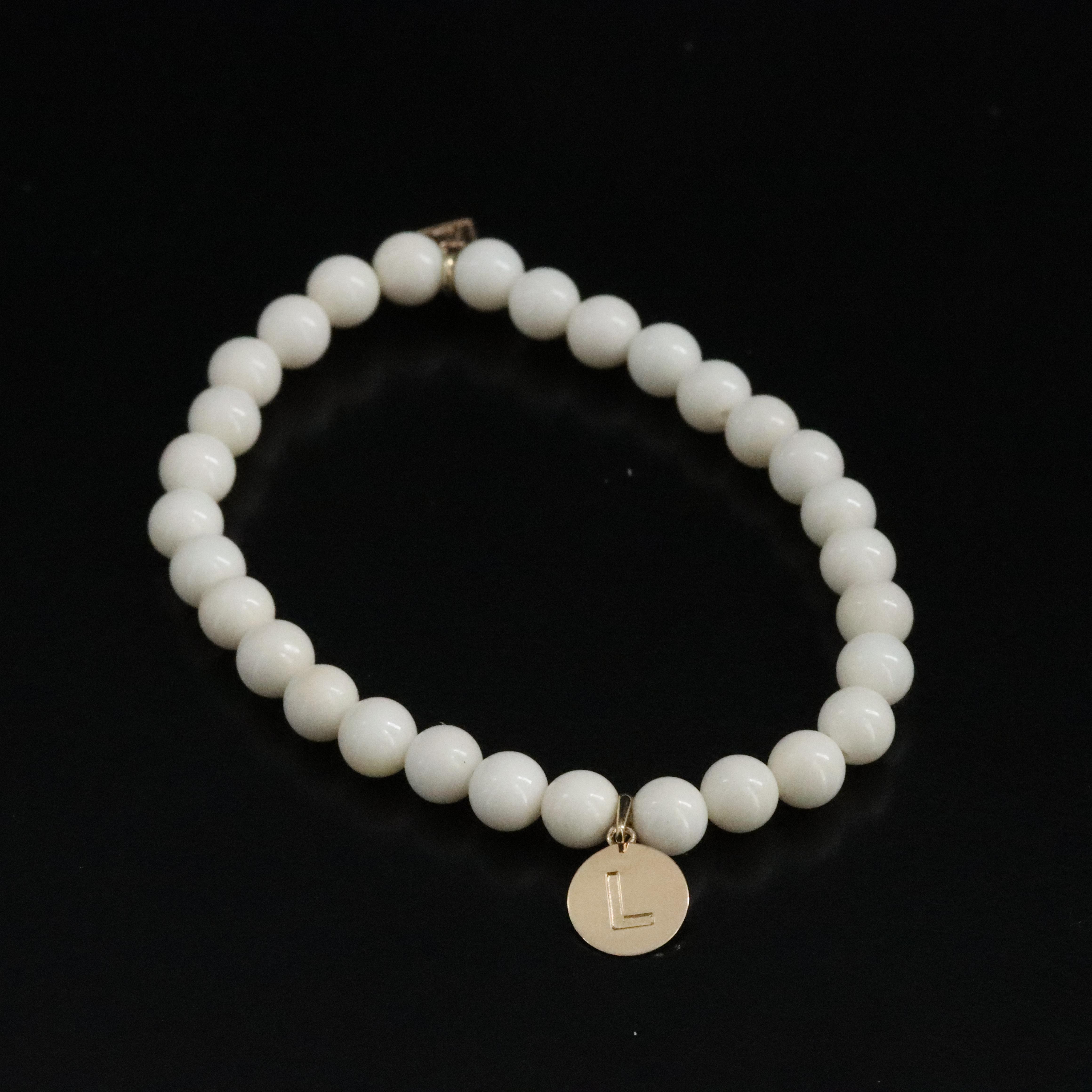 Sheryl Lowe 14K Bone Letter "L" Bracelet
