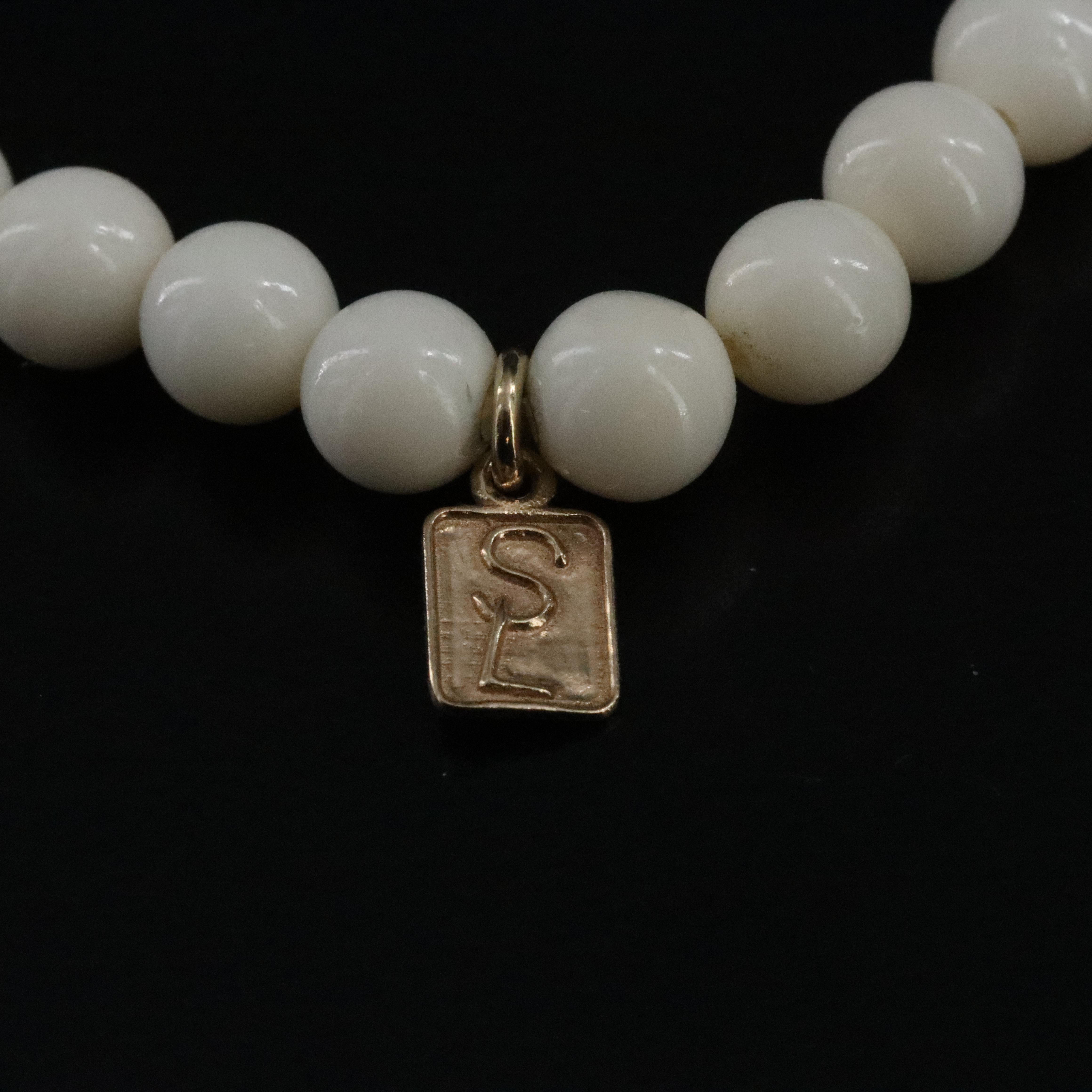 Sheryl Lowe 14K Bone Letter "L" Bracelet