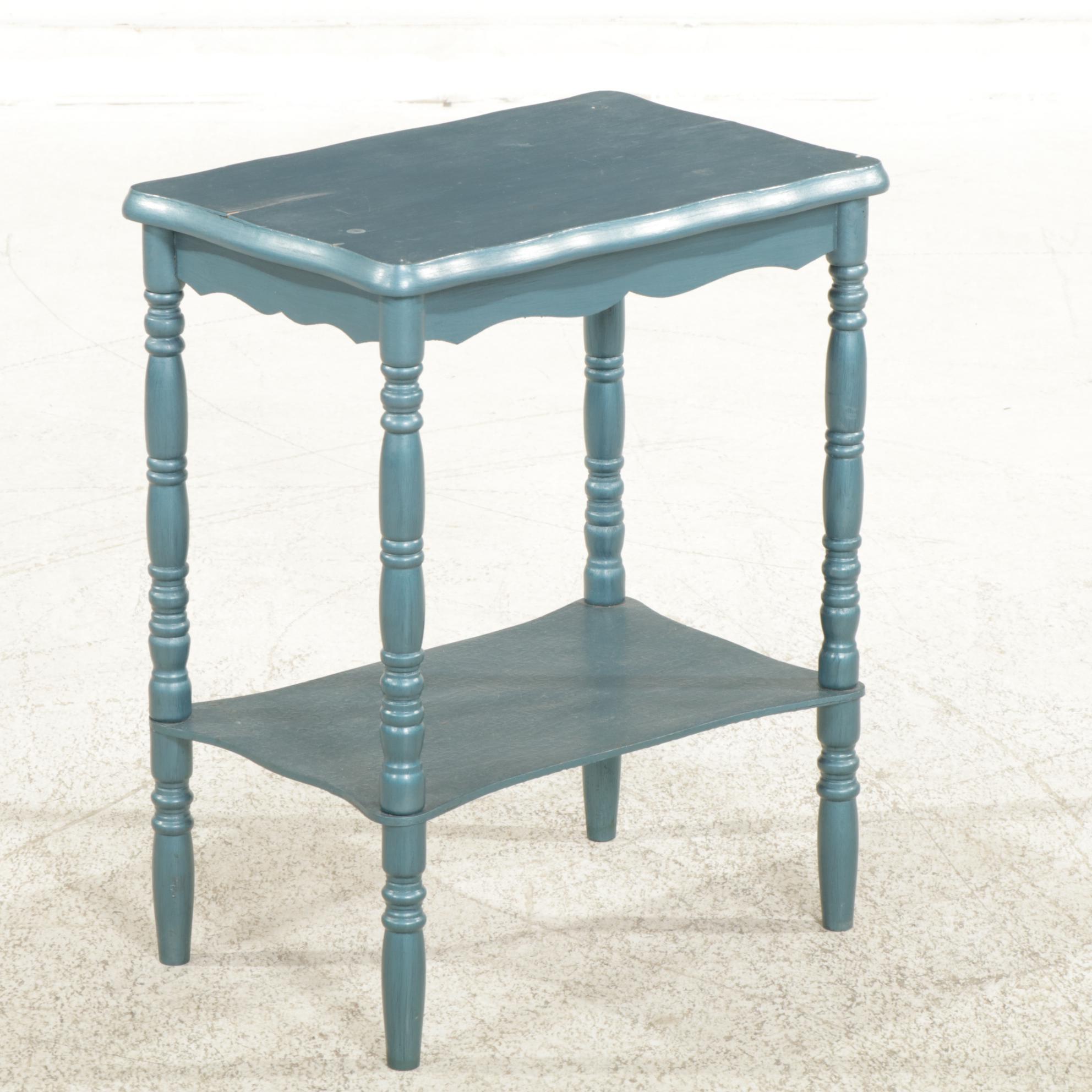 Painted Two-Tier Accent Table, Late 20th Century