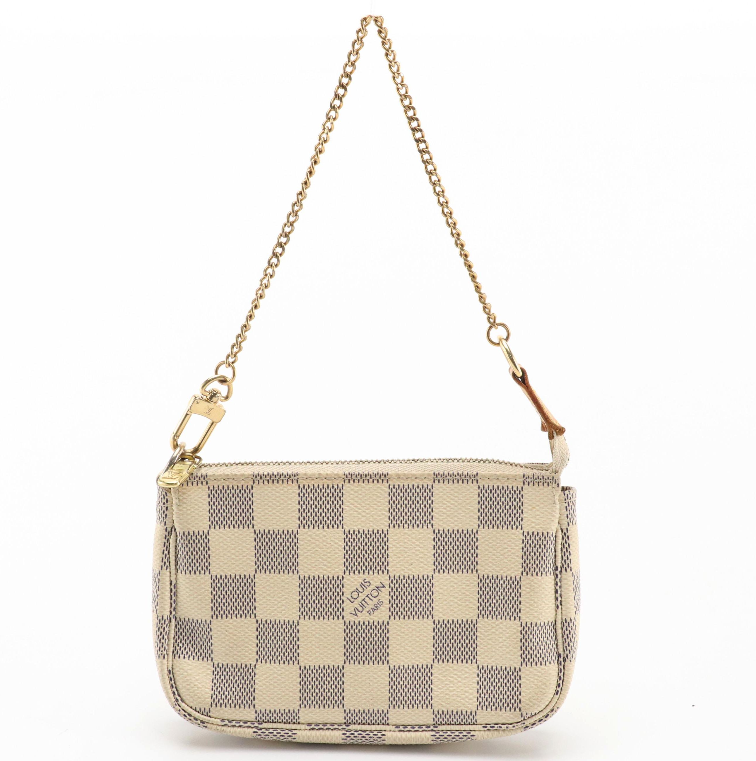 Louis Vuitton Mini Pochette Accessoires in Damier Azur Canvas