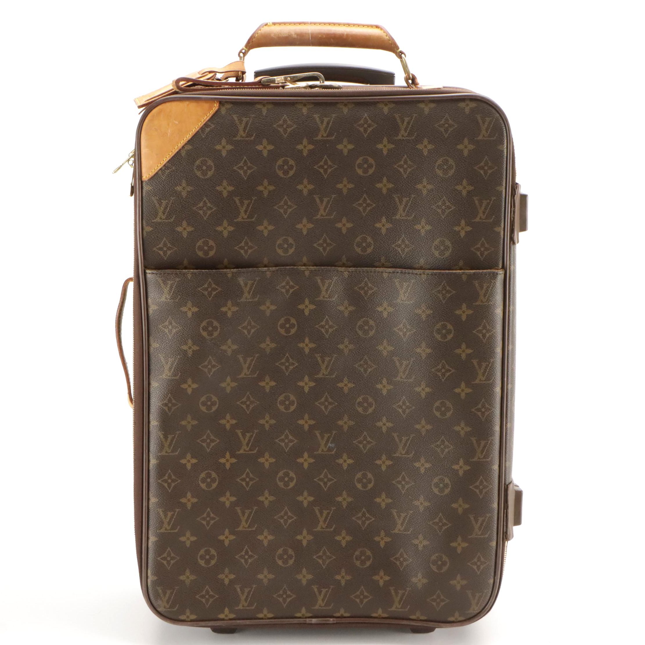 Louis Vuitton Pégase 55 Trolley Case in Monogram Canvas and Vachetta Leather