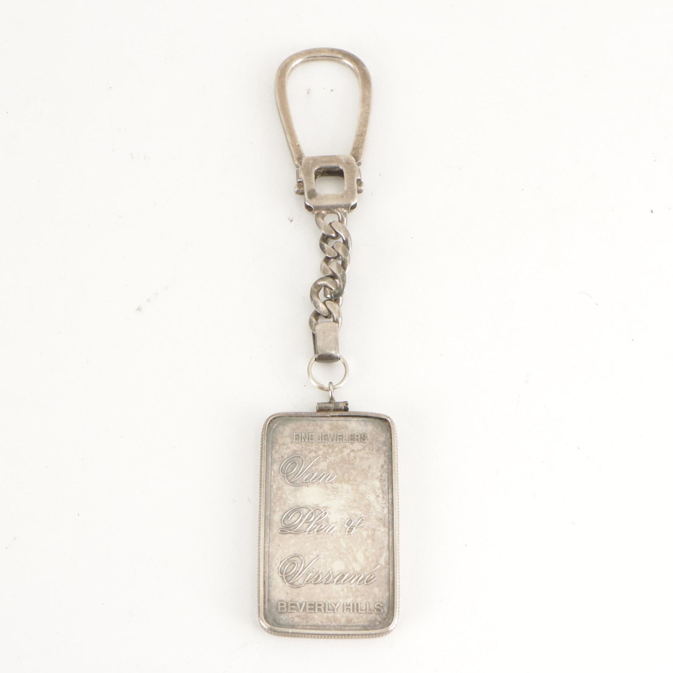 One Half Troy Ounce .999 Fine Silver and Sterling Silver Key Chain