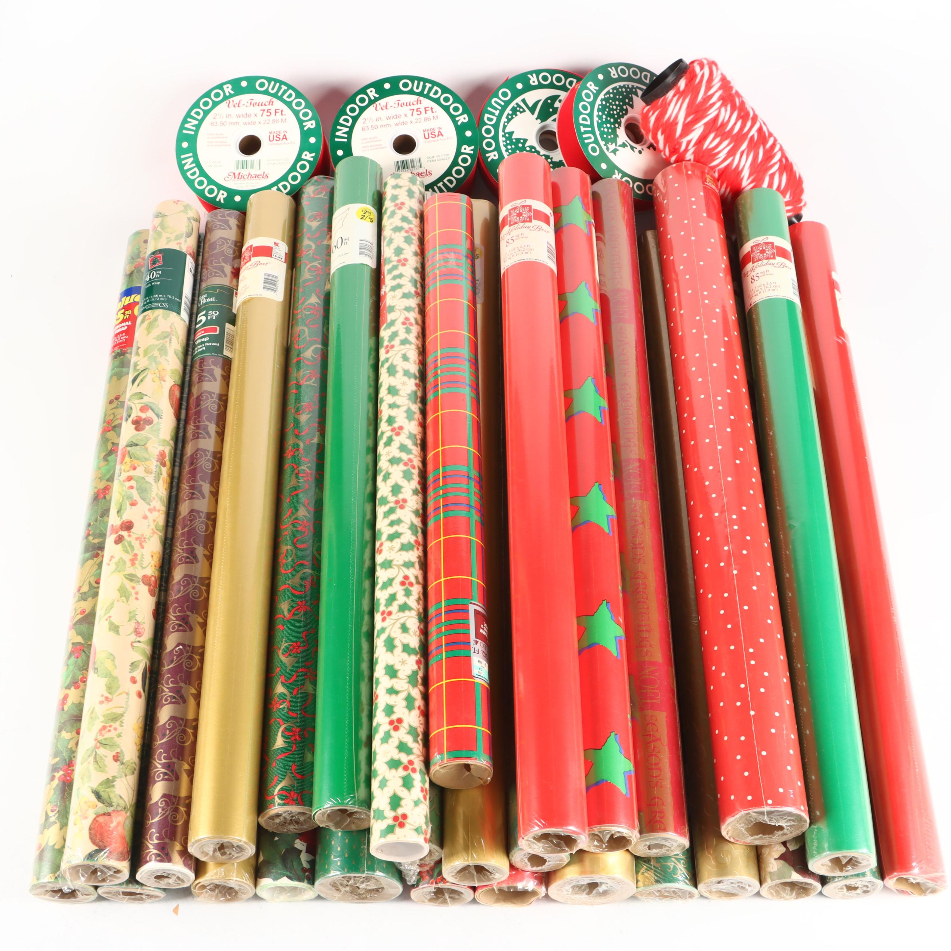 Hallmark Color Studio, Kirkland, and More Christmas Wrapping Paper and Ribbon