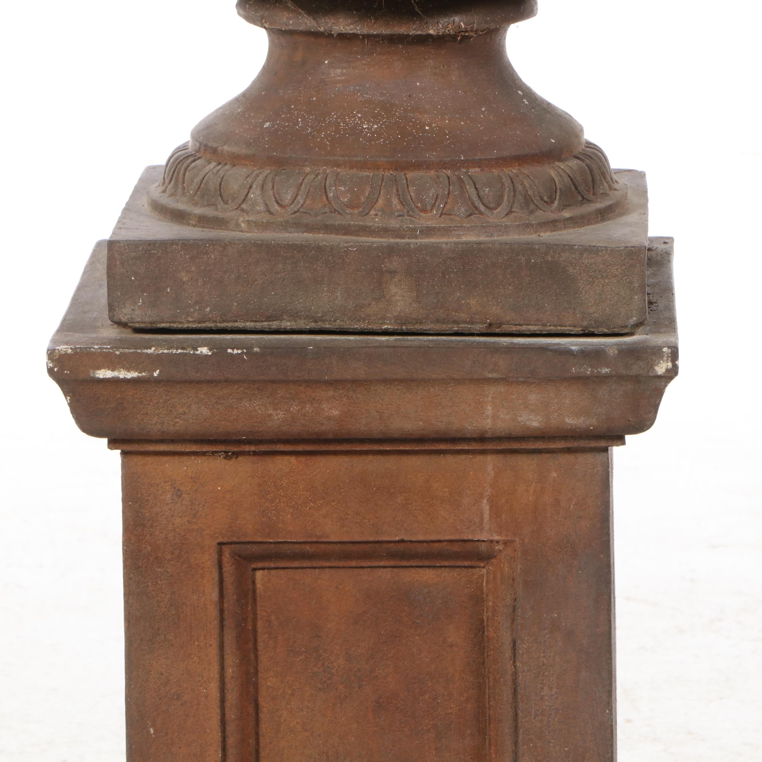 Cast Concrete Patio Planter on Column Stand