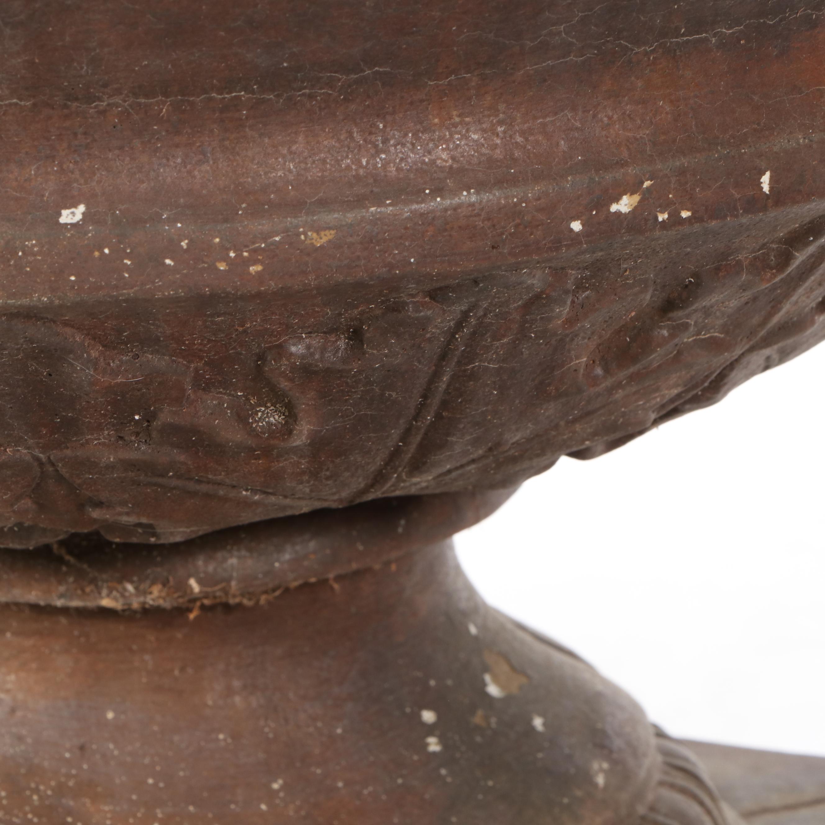 Cast Concrete Patio Planter on Column Stand