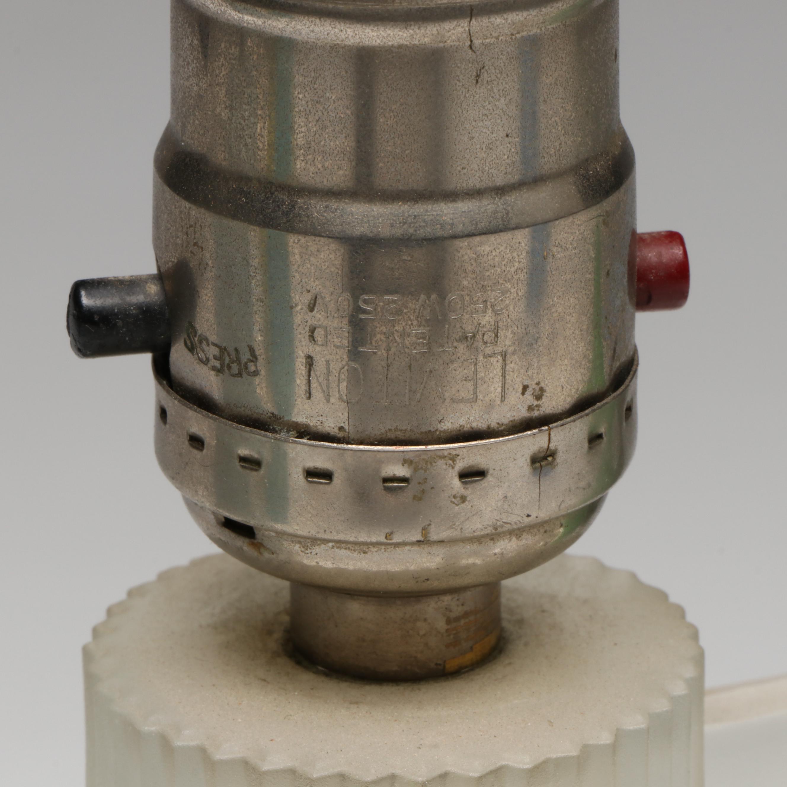 Art Deco Torpedo Satin Glass & Jadeite Glass Lamps, Hobnail & Other Shades