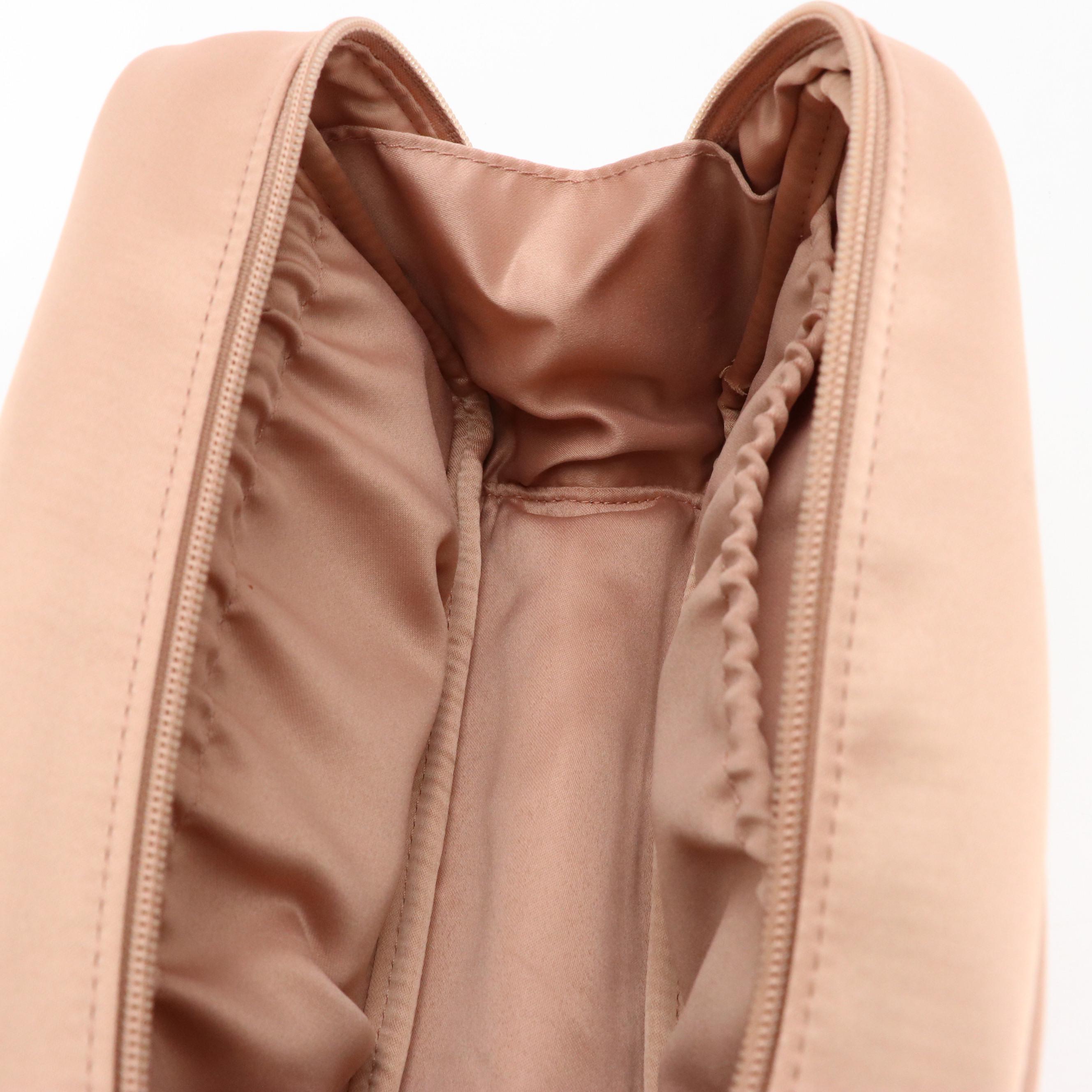 Prada Parfums Blush Pink Poly Satin Cosmetic Zip Pouch