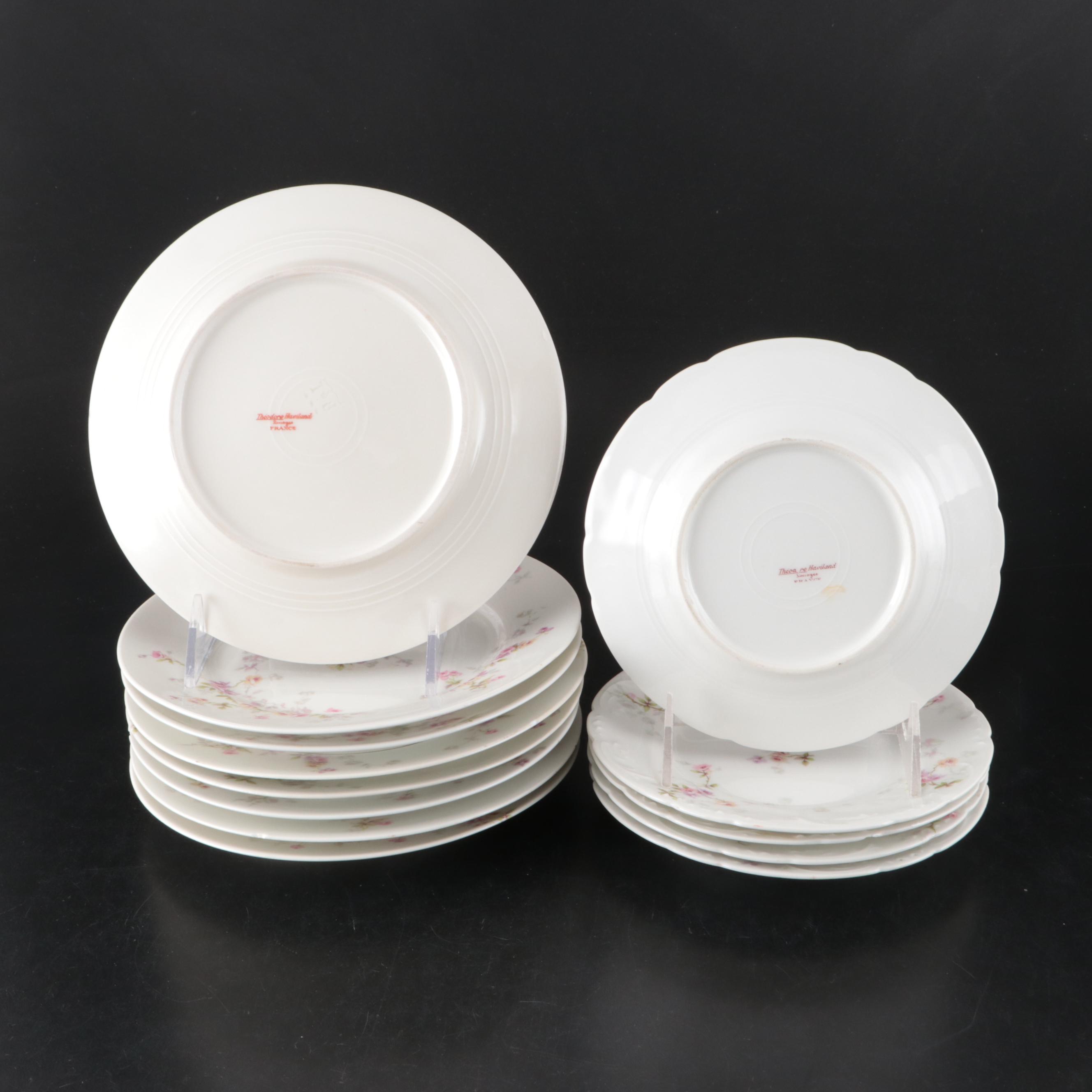 Theodore Haviland Limoges Porcelain Serveware with Plates and Teacups