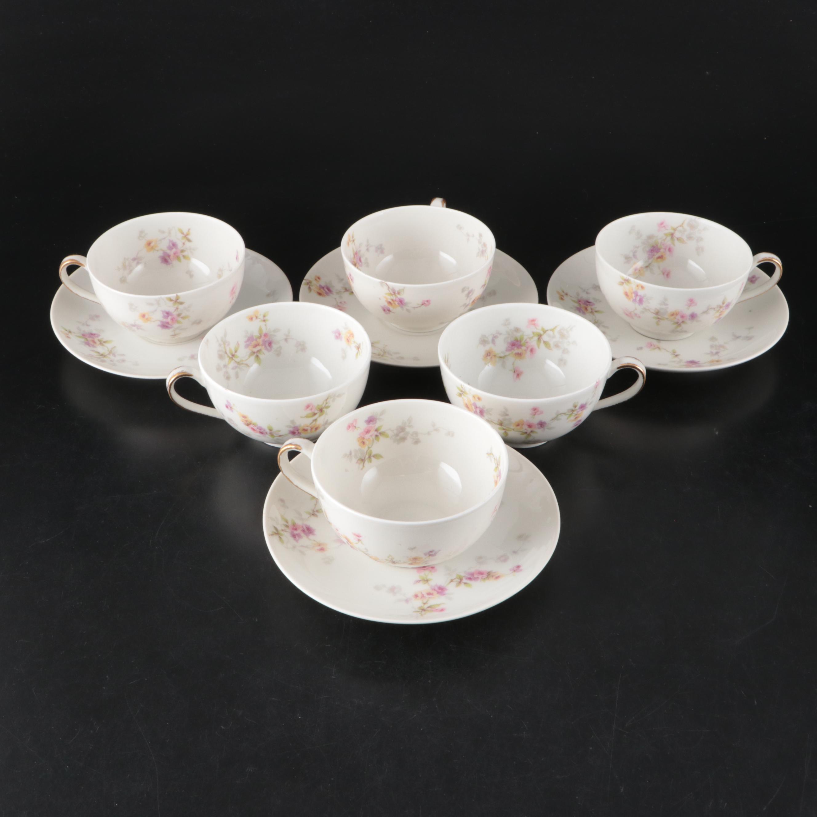 Theodore Haviland Limoges Porcelain Serveware with Plates and Teacups
