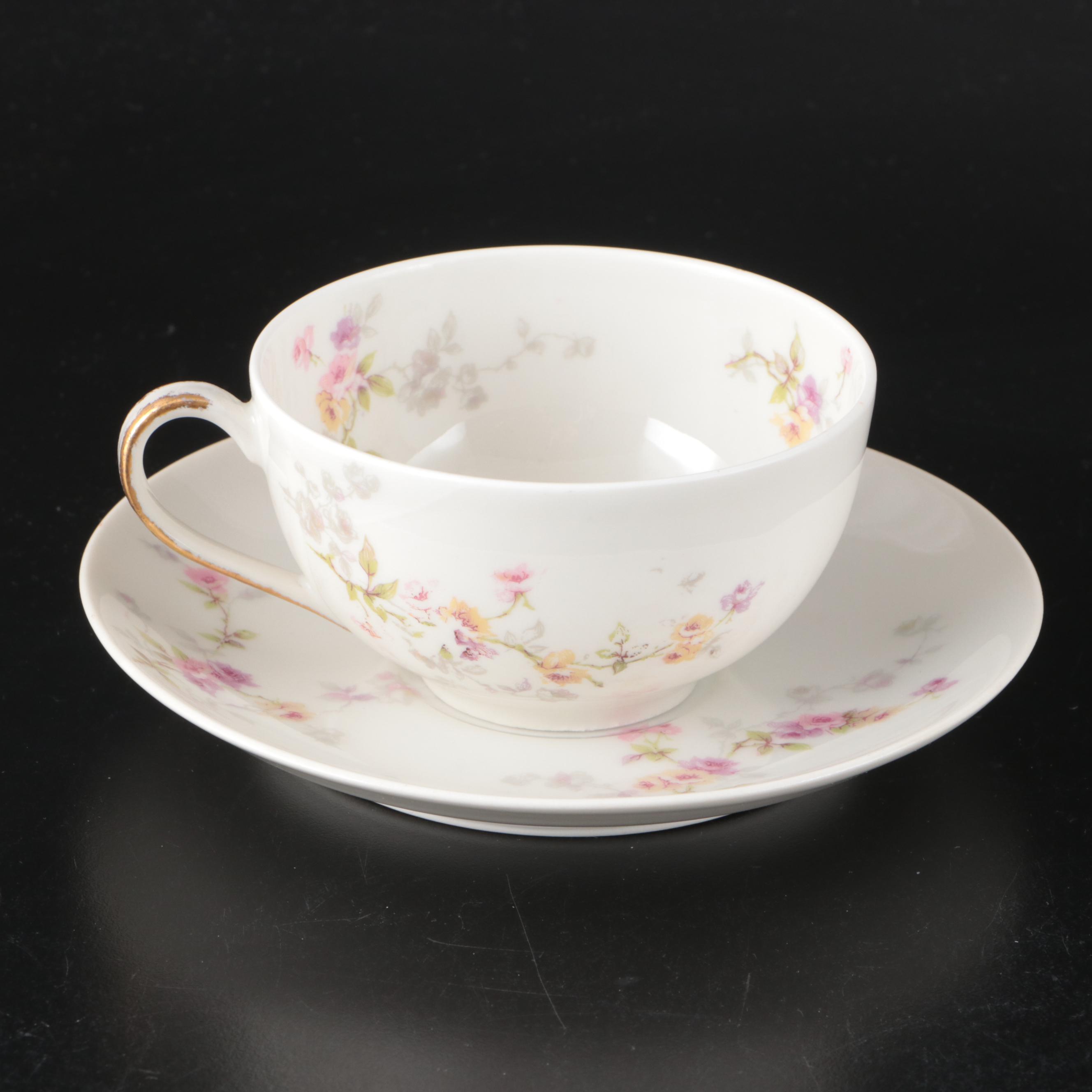 Theodore Haviland Limoges Porcelain Serveware with Plates and Teacups