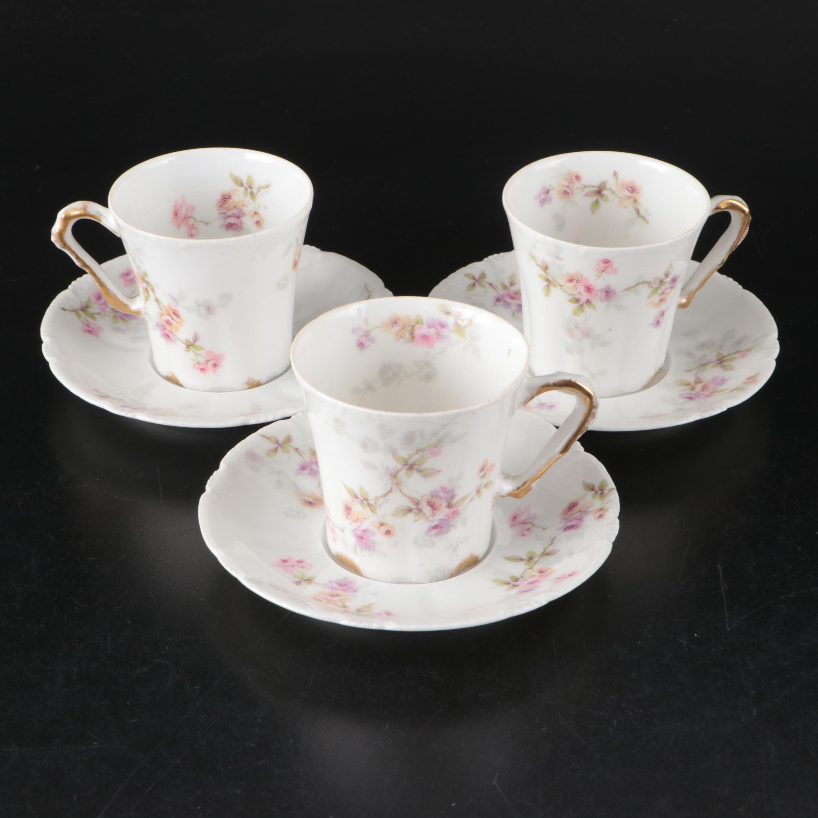 Theodore Haviland Limoges Porcelain Serveware with Plates and Teacups