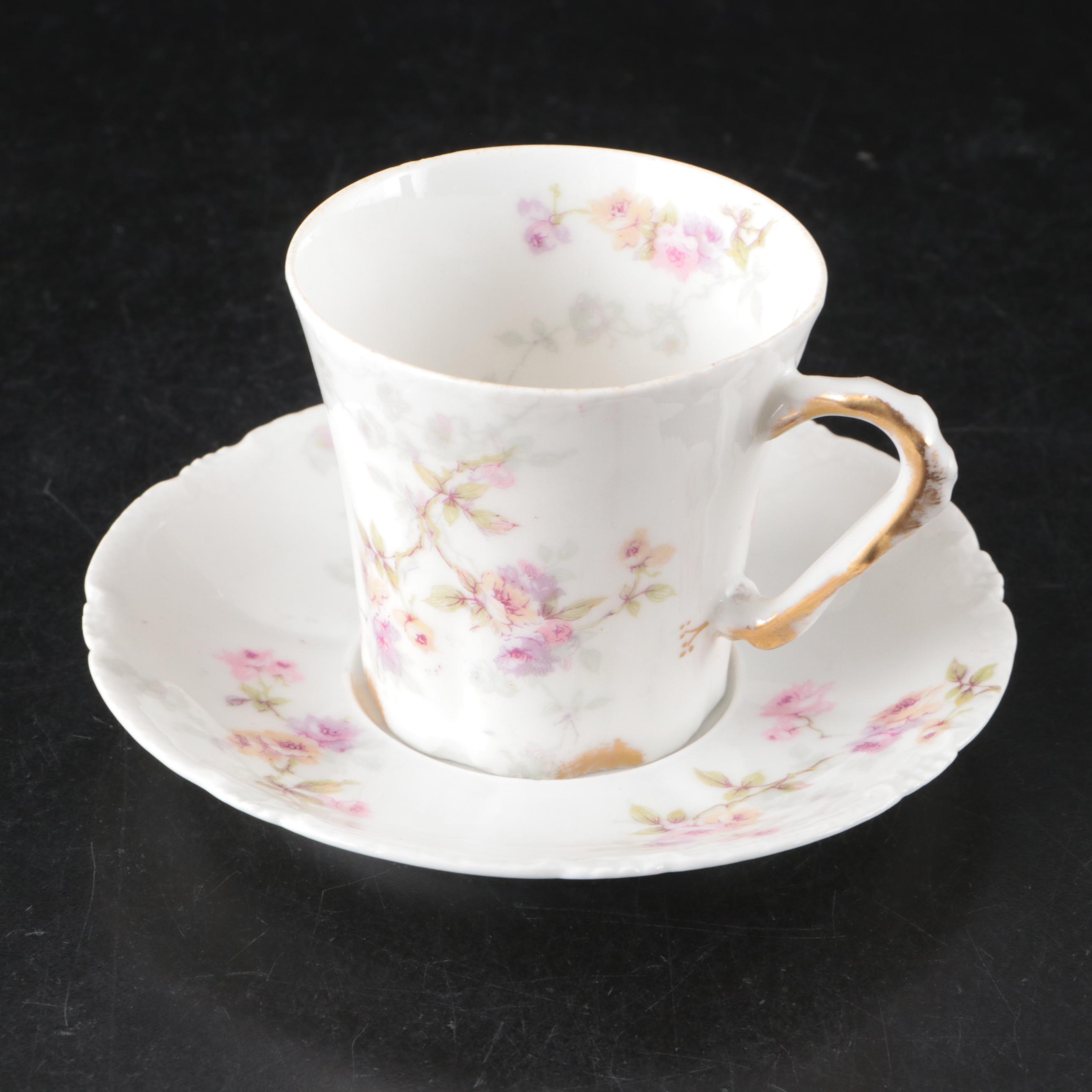 Theodore Haviland Limoges Porcelain Serveware with Plates and Teacups