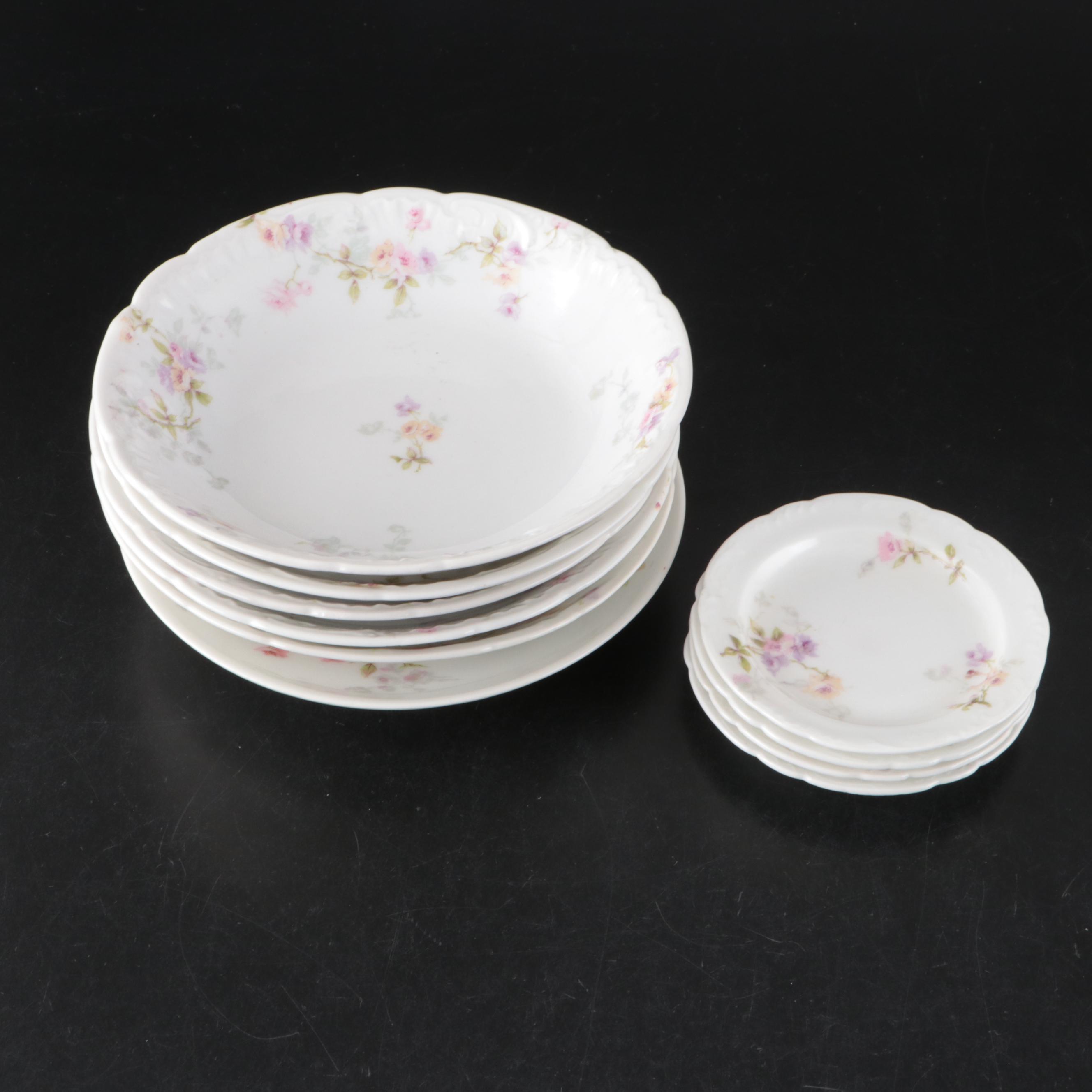 Theodore Haviland Limoges Porcelain Serveware with Plates and Teacups