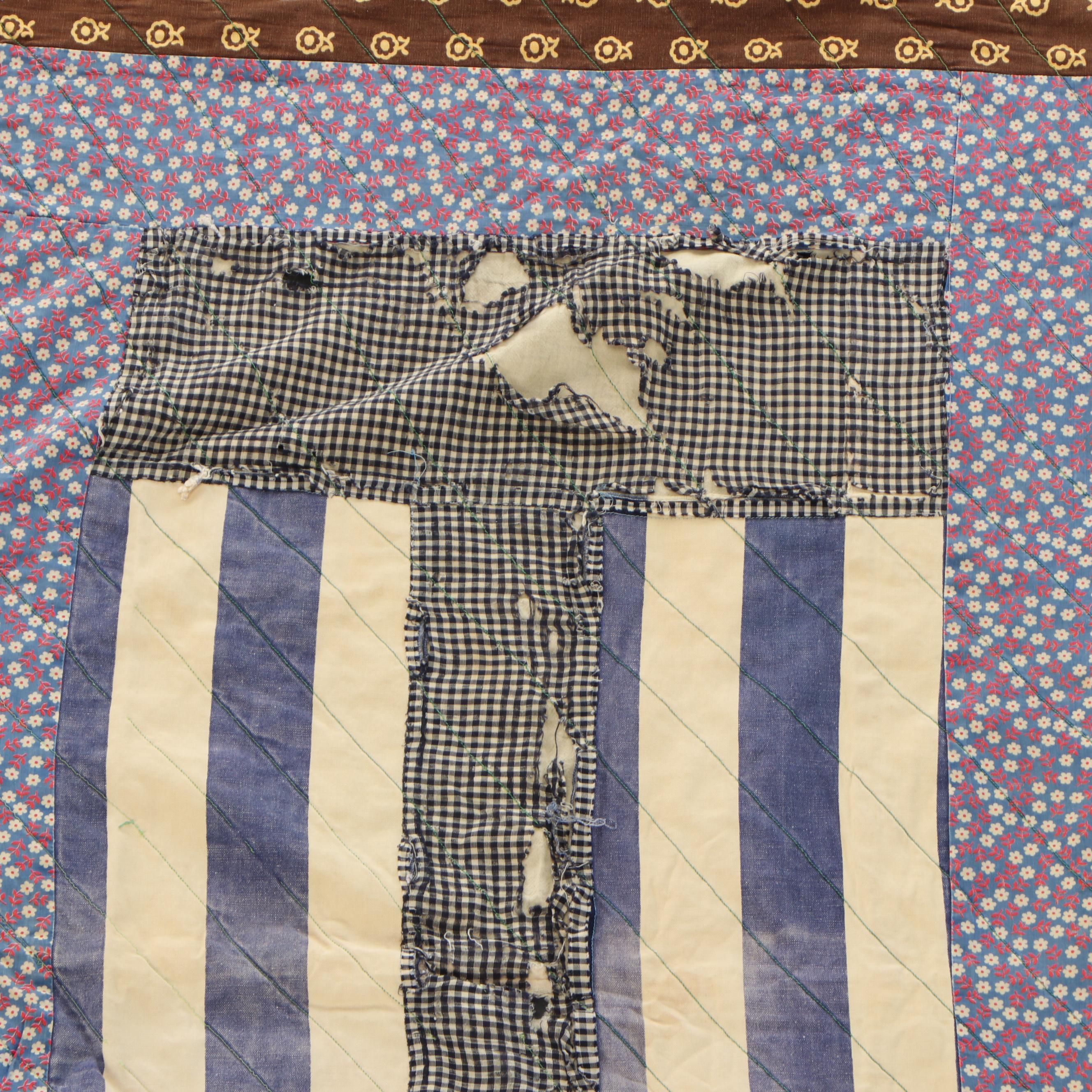 Hand-Pieced Scrappy Cotton and Calico Quilts