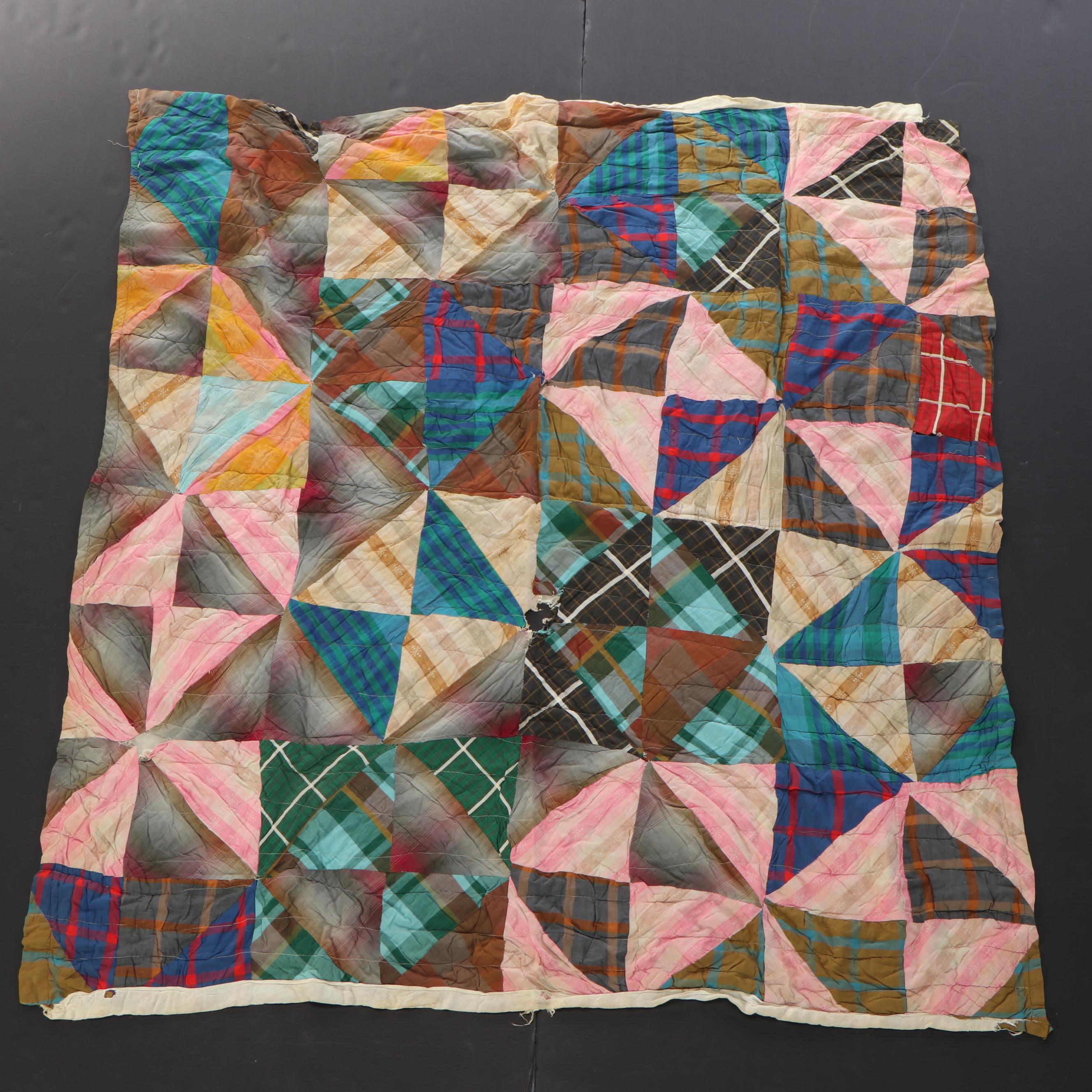 Hand-Pieced Scrappy Cotton and Calico Quilts