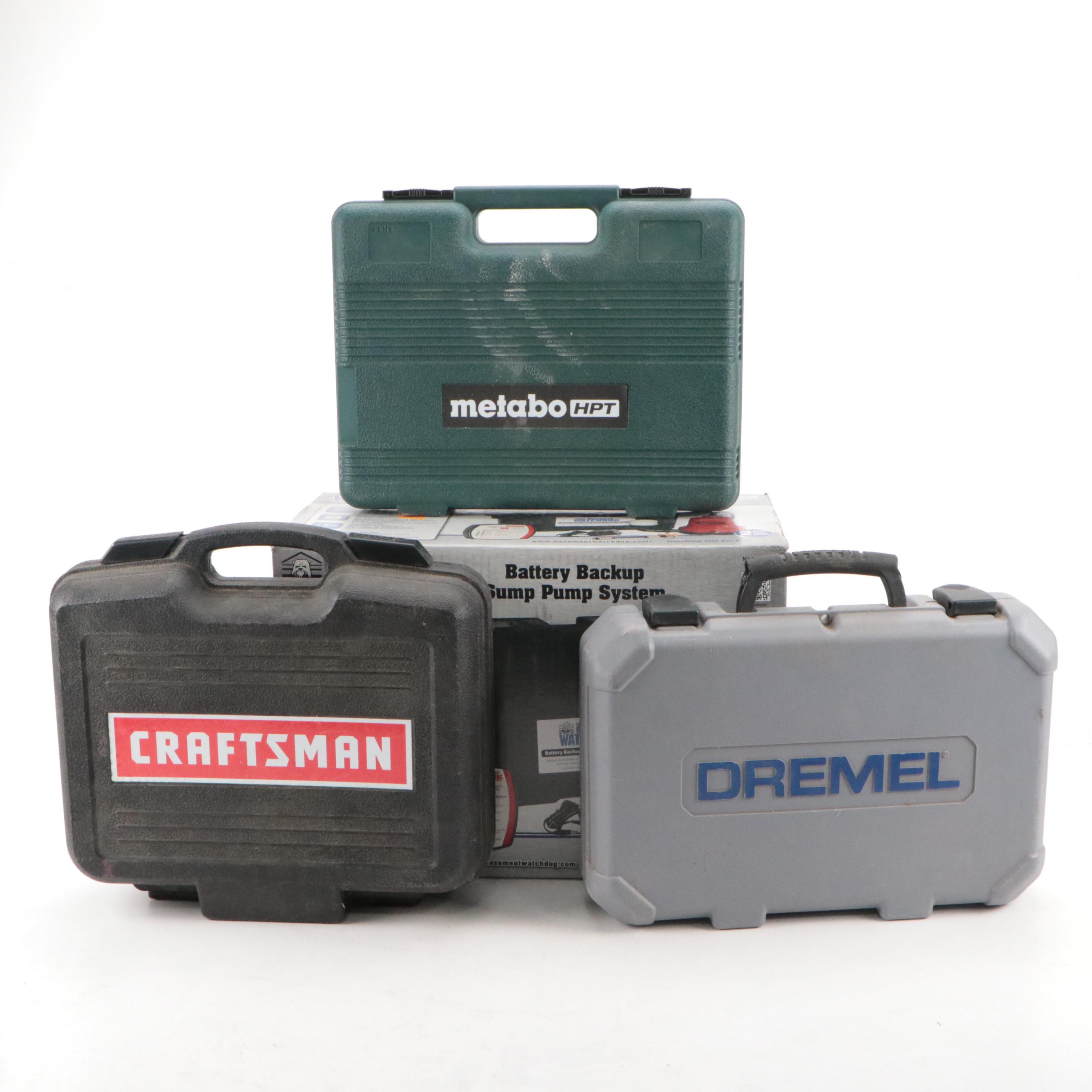 Basement Watchdog Battery Backup Sump Pump System with Dremel, Stapler, Nailer