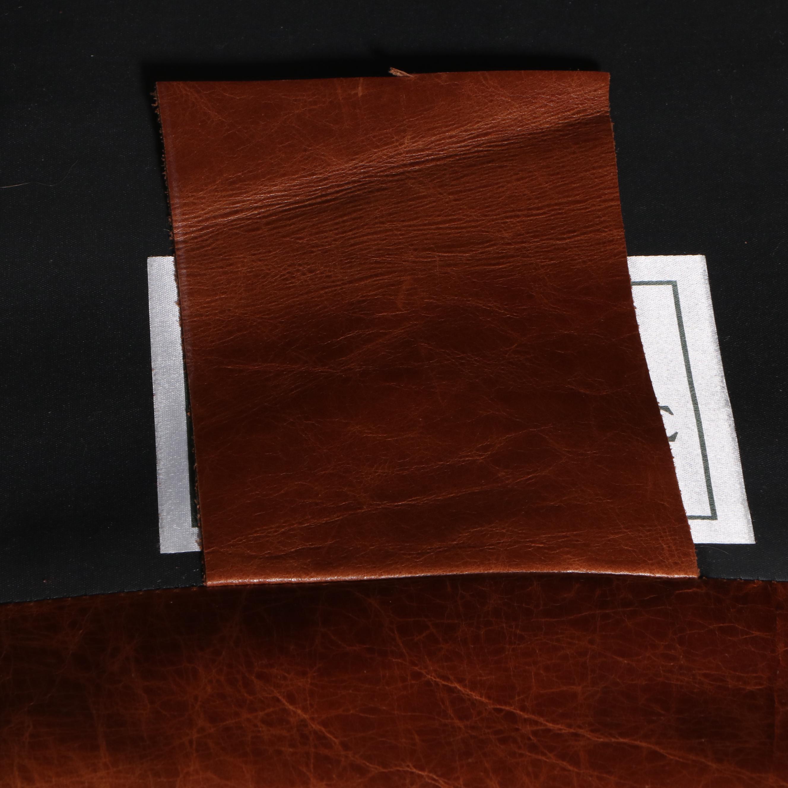 Arhaus Furniture Buttoned-Down Leather Easy Armchair and Ottoman