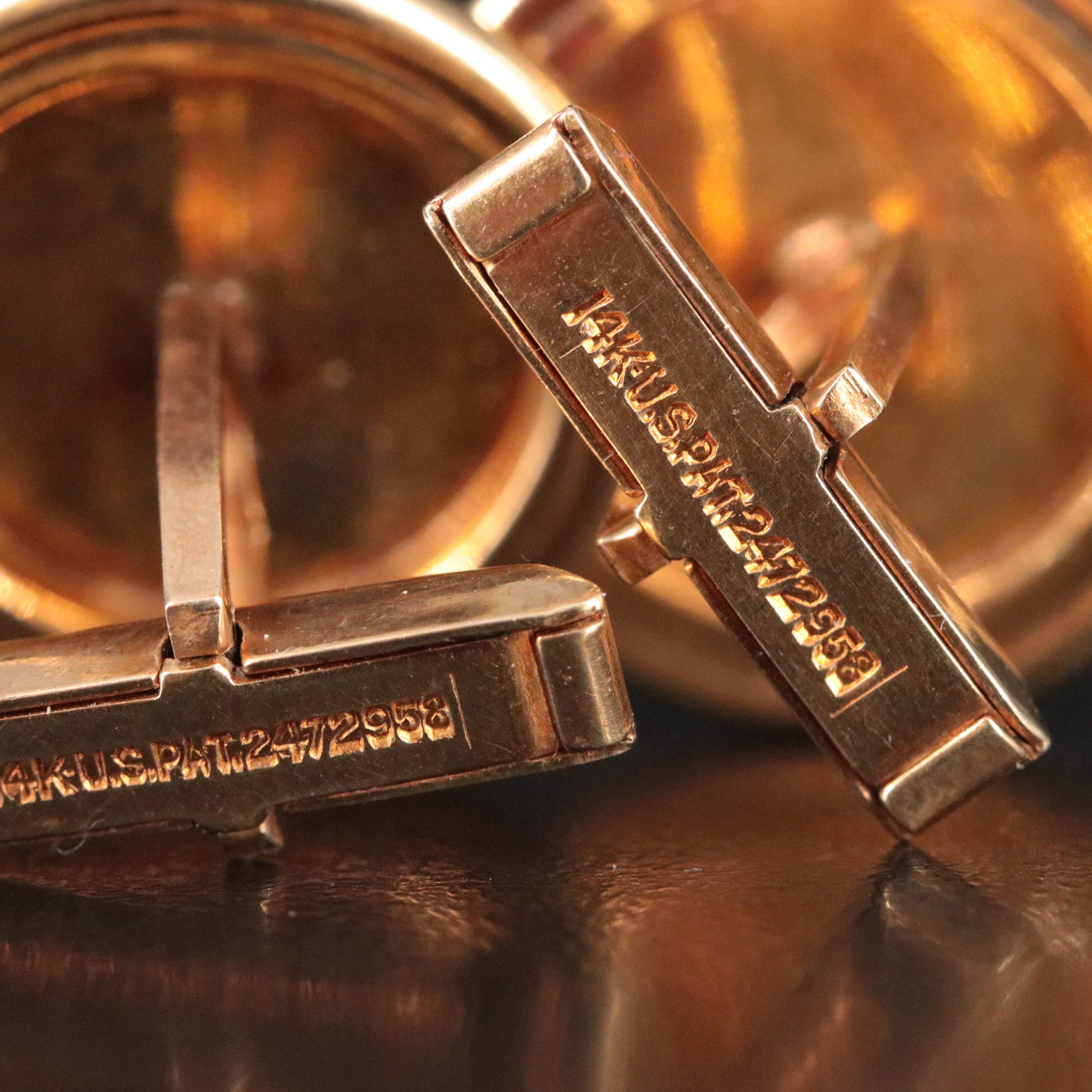 Vintage 14K Ruby Cufflinks