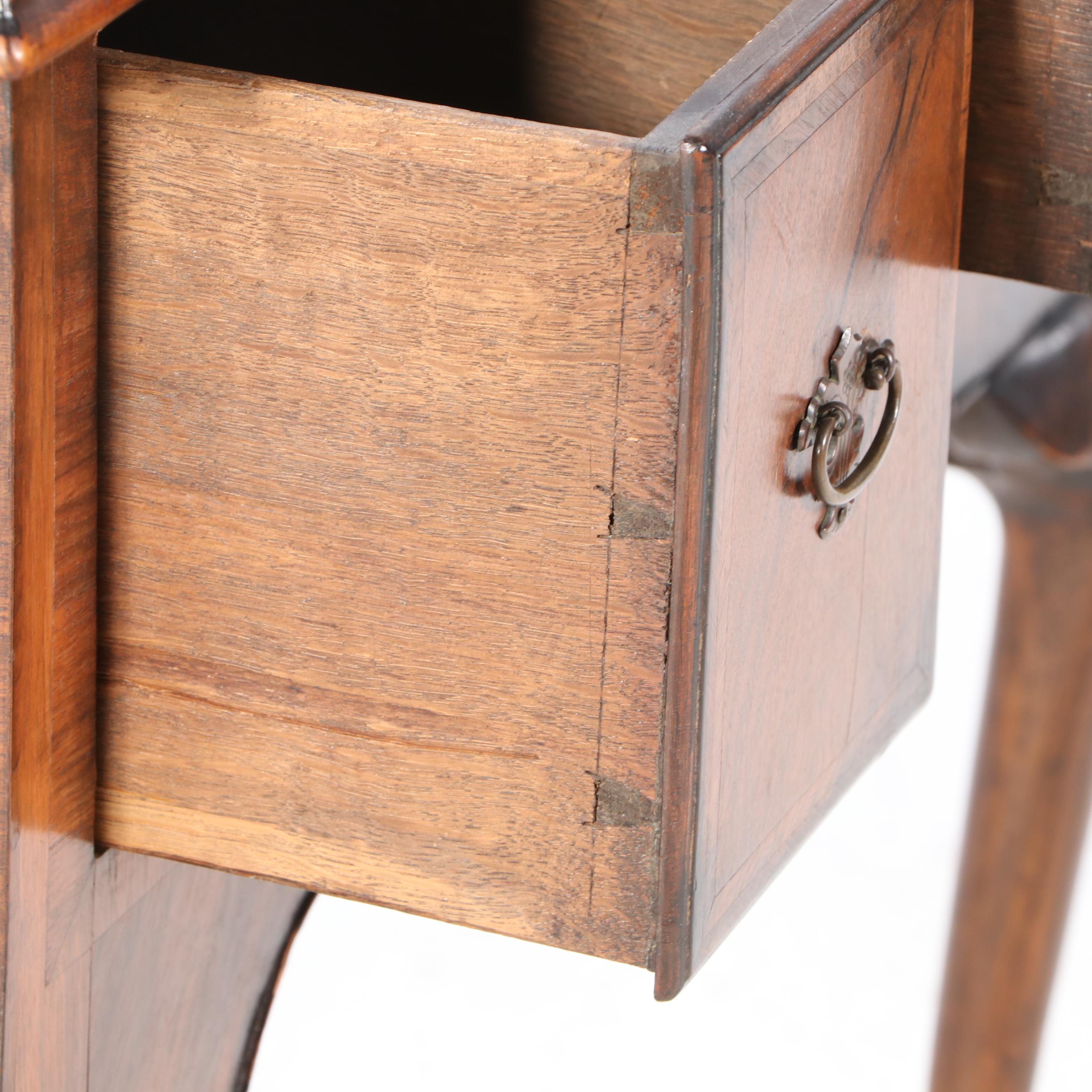 George II Style Walnut and Featherbanded Lowboy, Late 19th/Early 20th Century