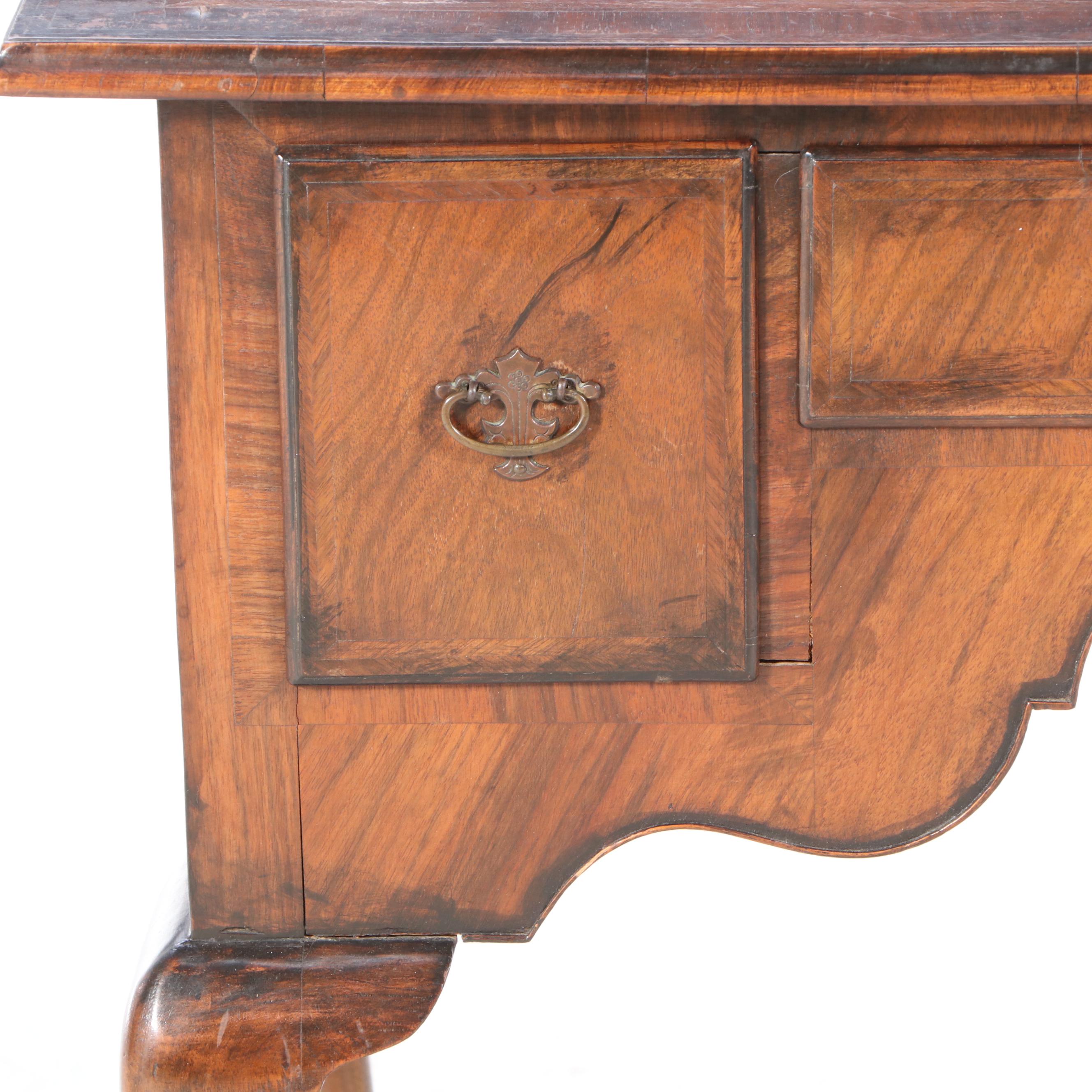 George II Style Walnut and Featherbanded Lowboy, Late 19th/Early 20th Century