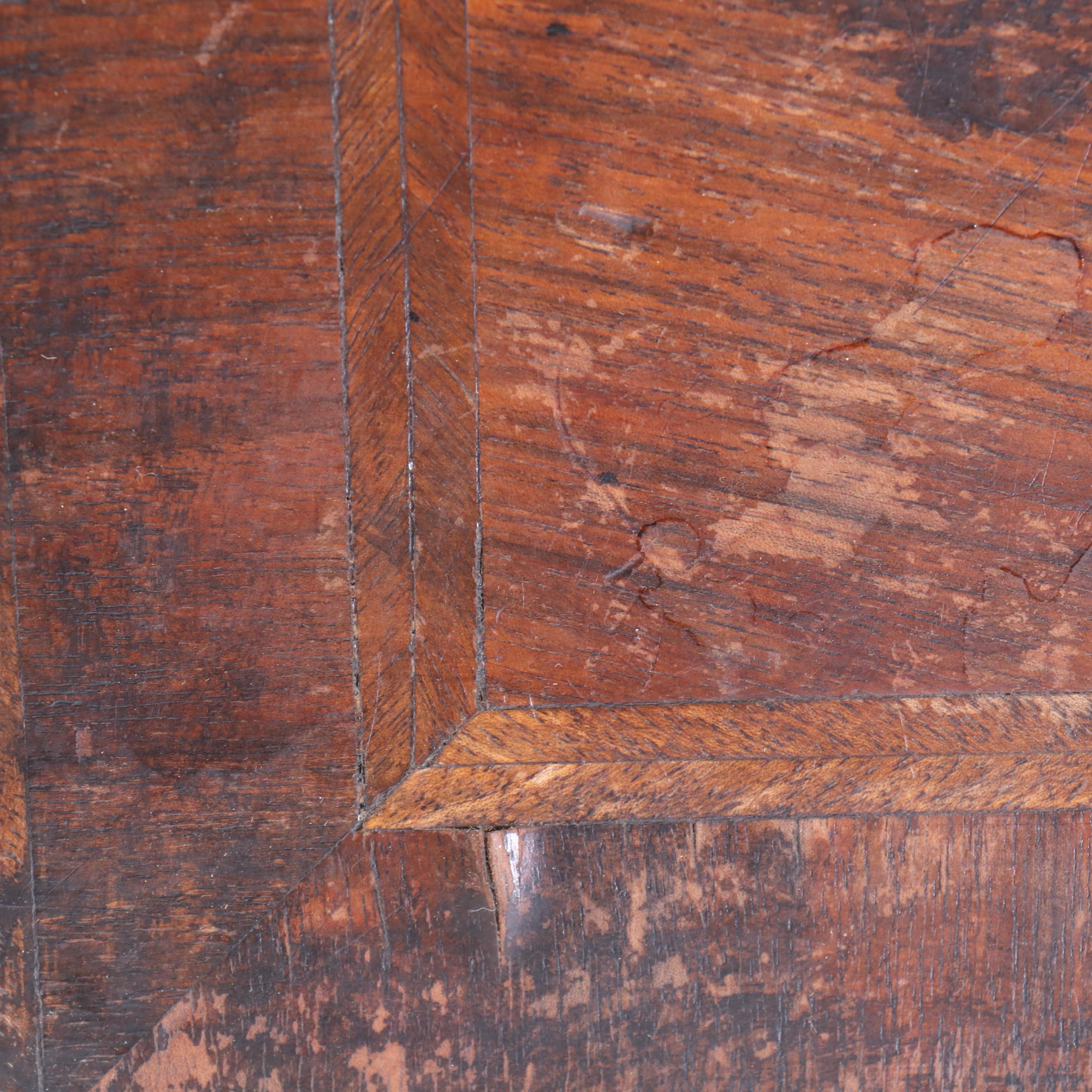 George II Style Walnut and Featherbanded Lowboy, Late 19th/Early 20th Century