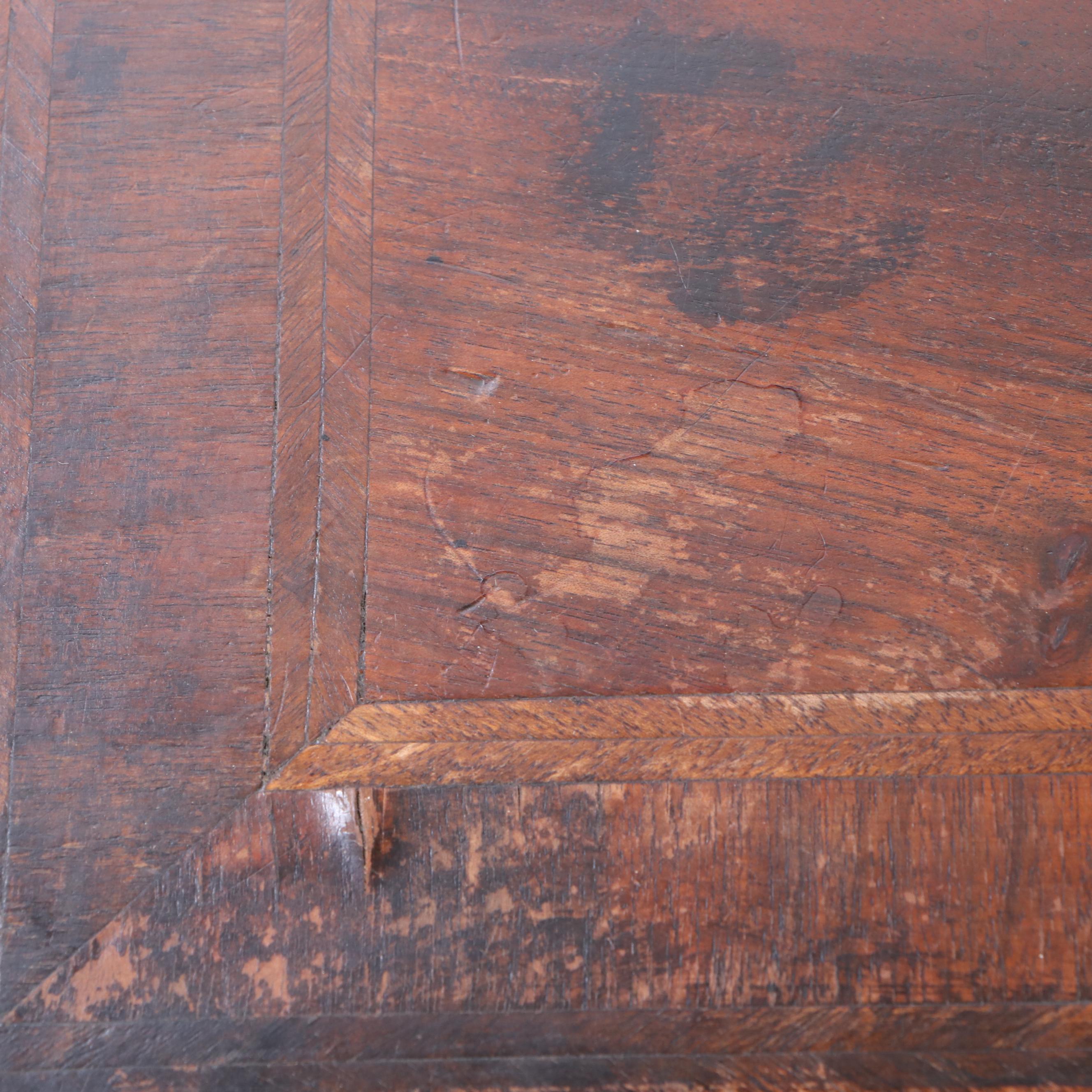 George II Style Walnut and Featherbanded Lowboy, Late 19th/Early 20th Century