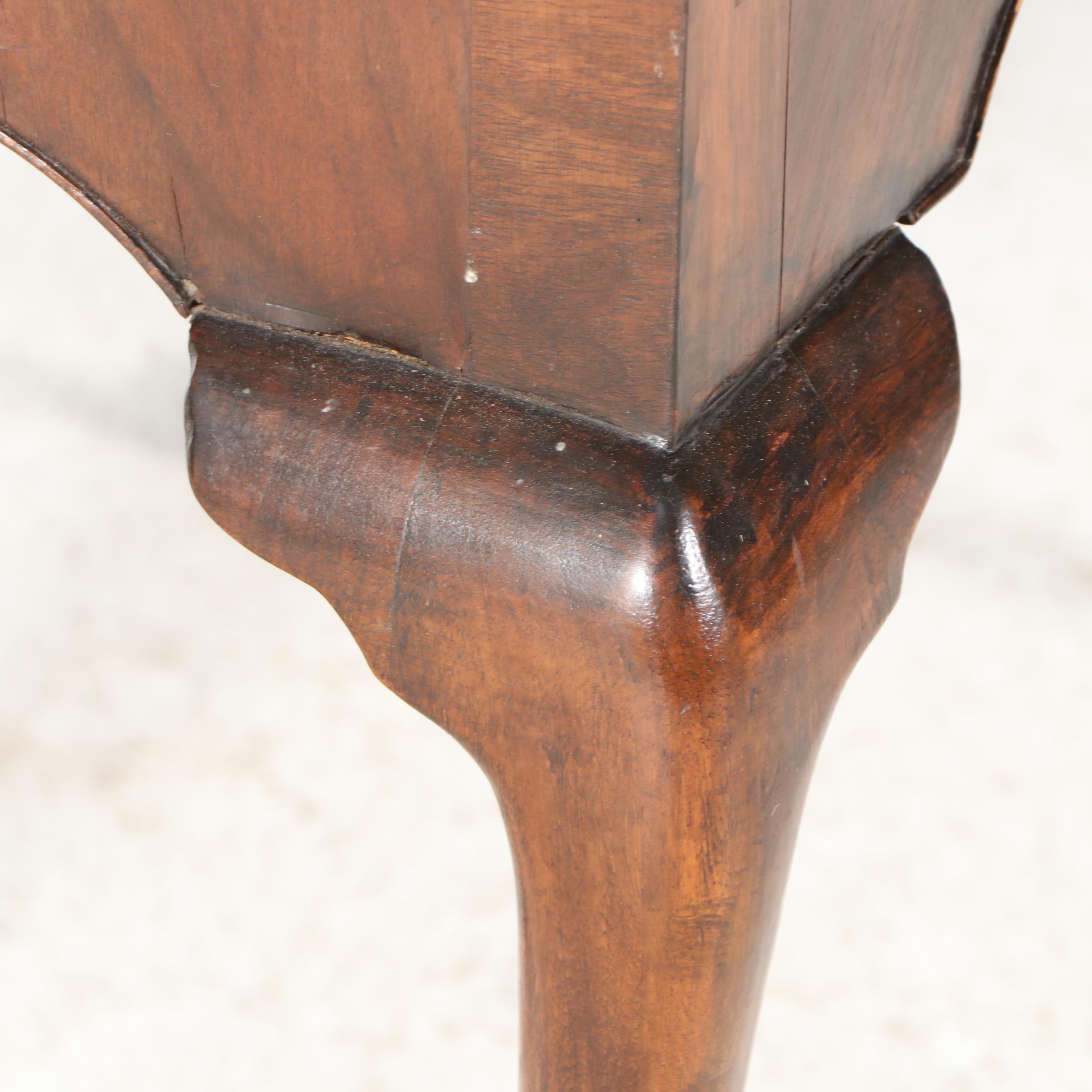 George II Style Walnut and Featherbanded Lowboy, Late 19th/Early 20th Century