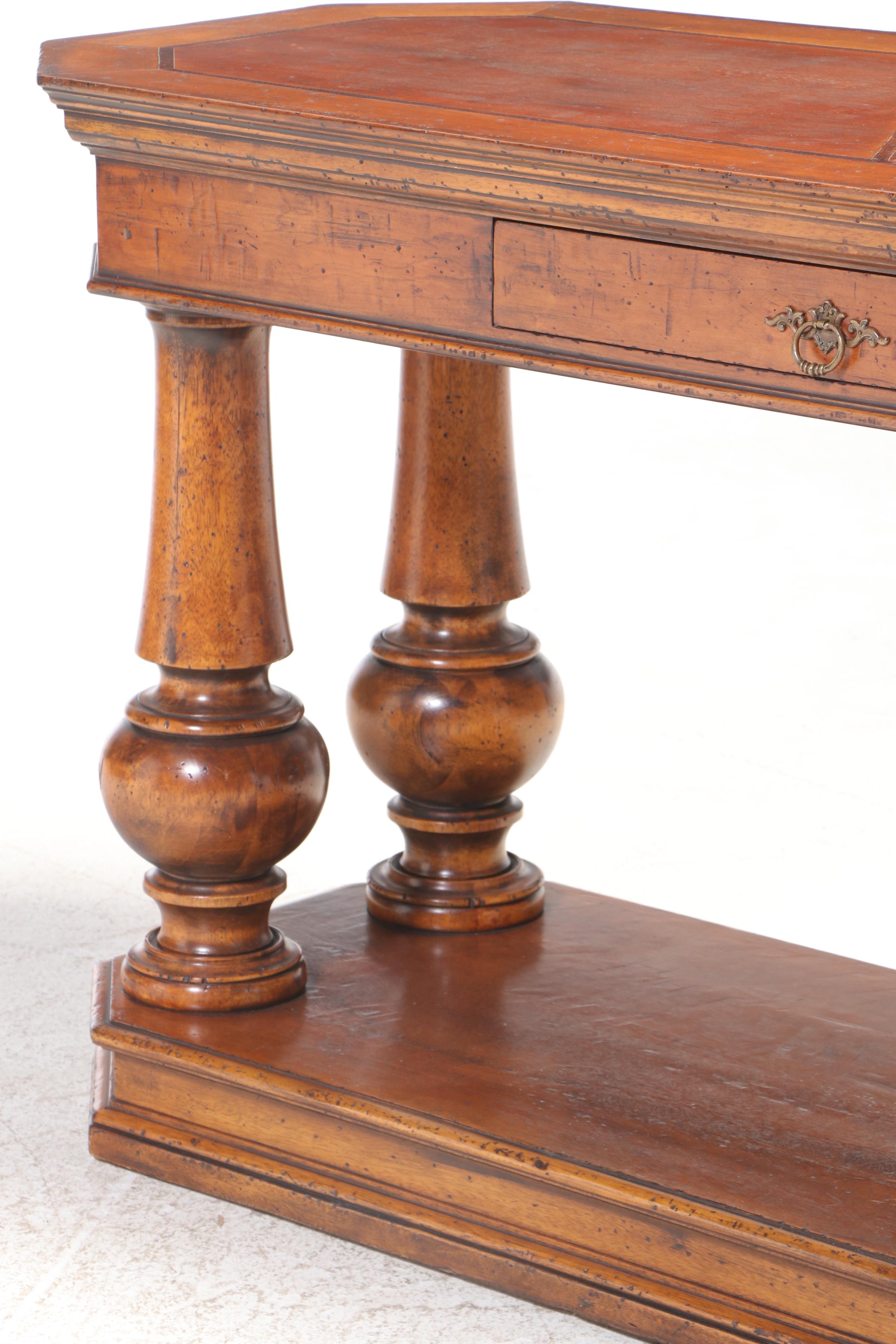 Henredon French Provincial Style Hardwood-Veneered Console Table