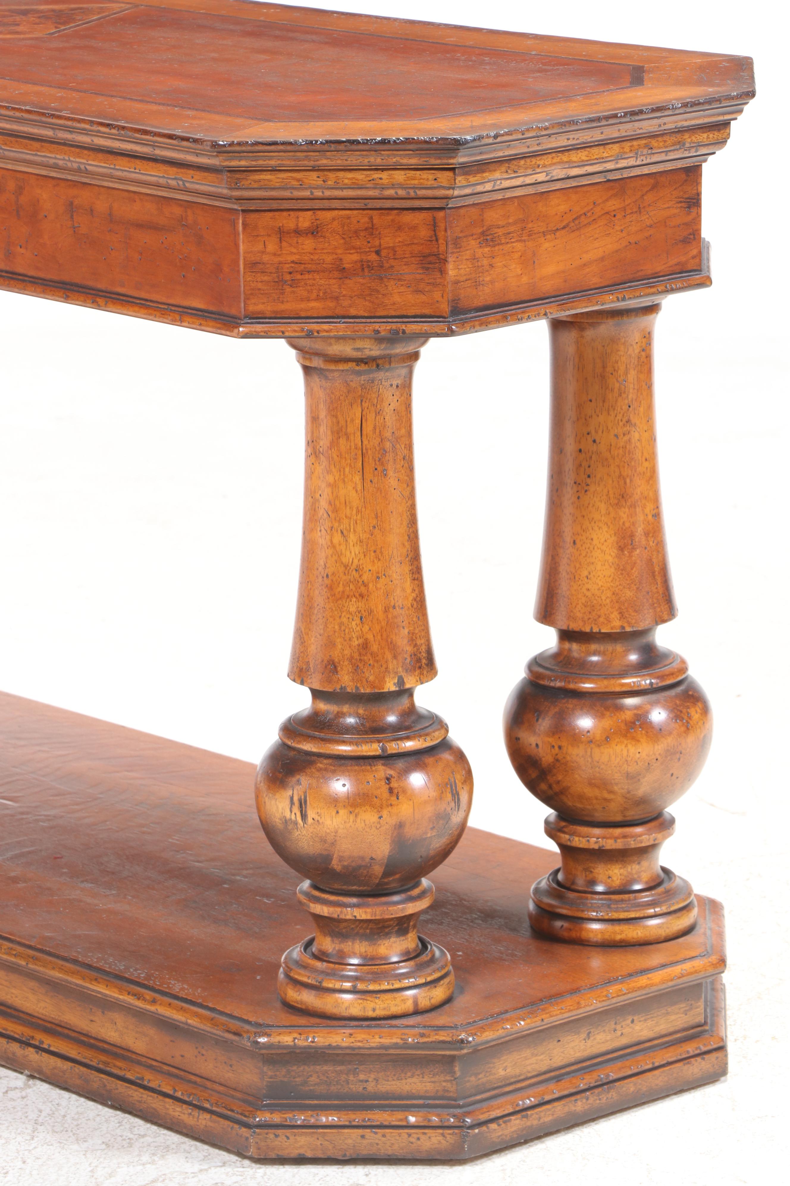 Henredon French Provincial Style Hardwood-Veneered Console Table