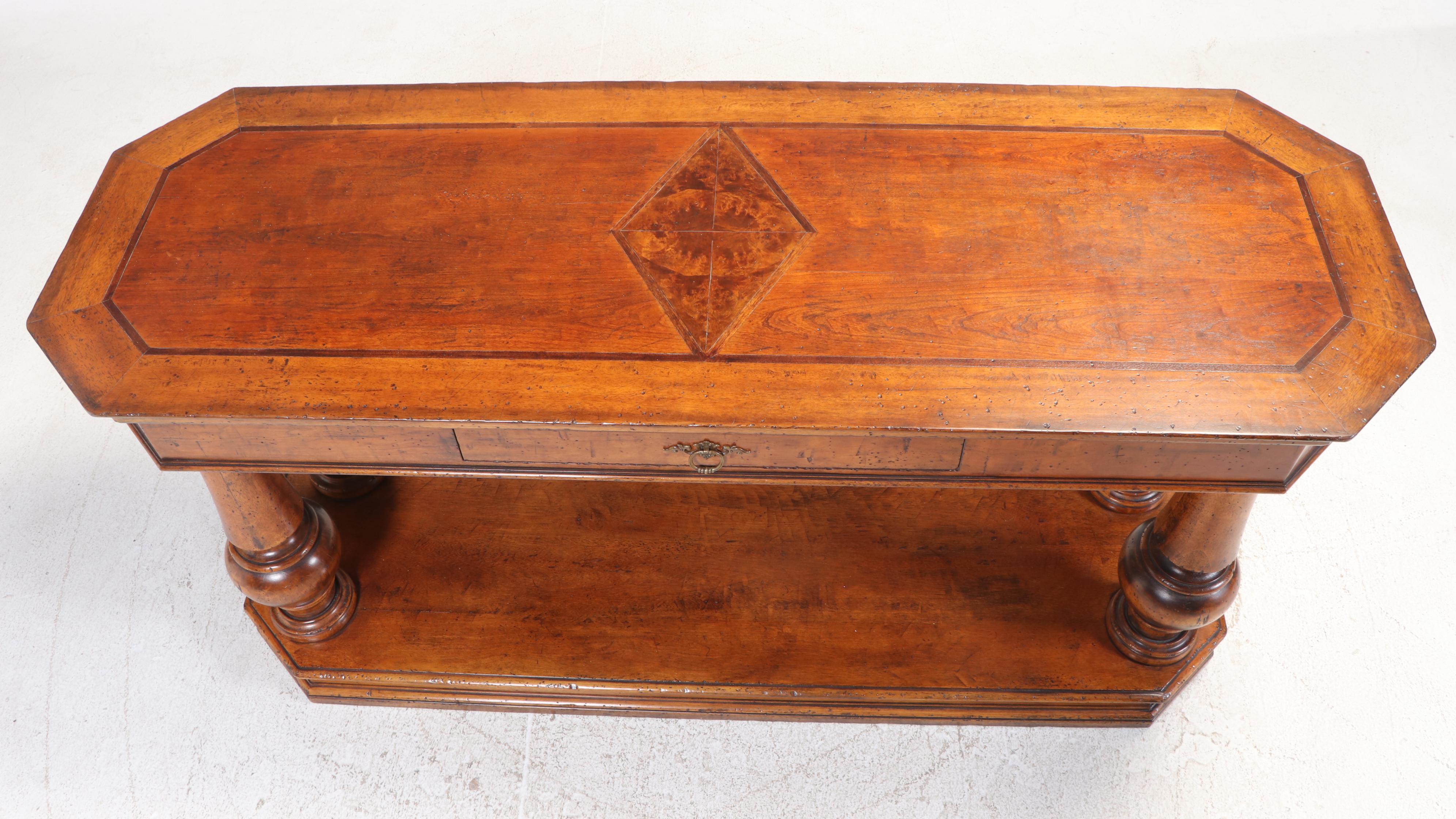 Henredon French Provincial Style Hardwood-Veneered Console Table