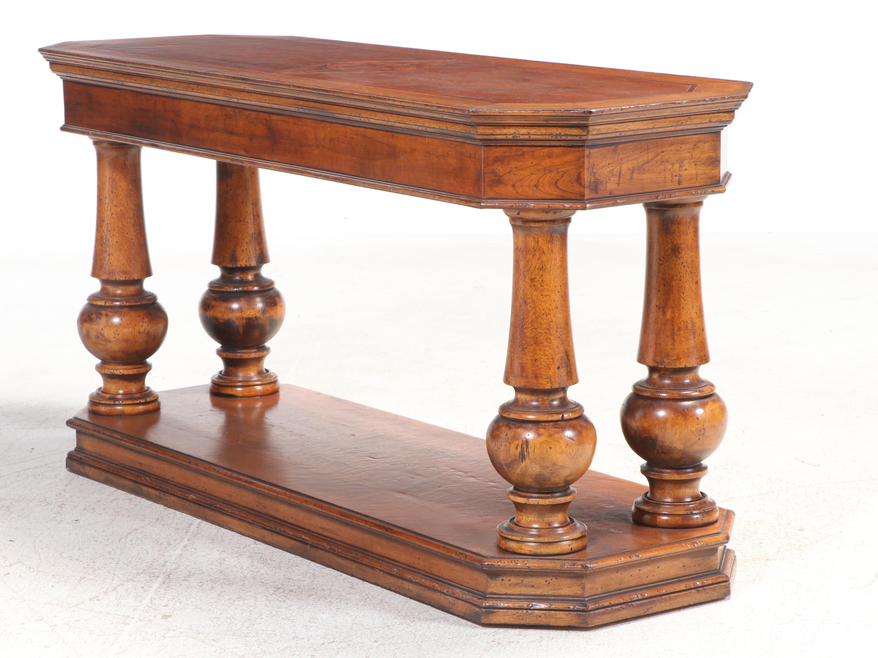 Henredon French Provincial Style Hardwood-Veneered Console Table