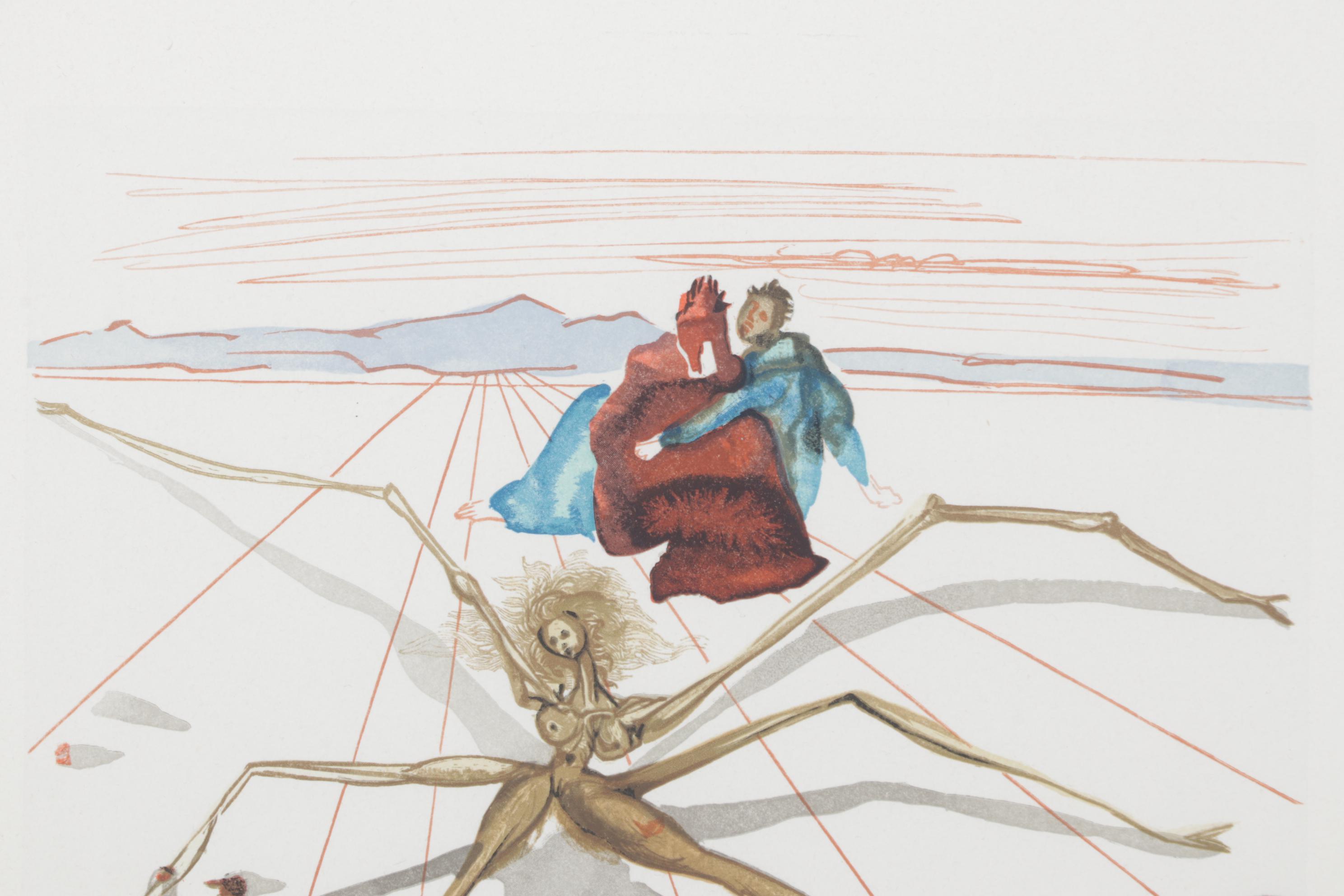 Salvador Dalí Wood Engraving "Arachne"