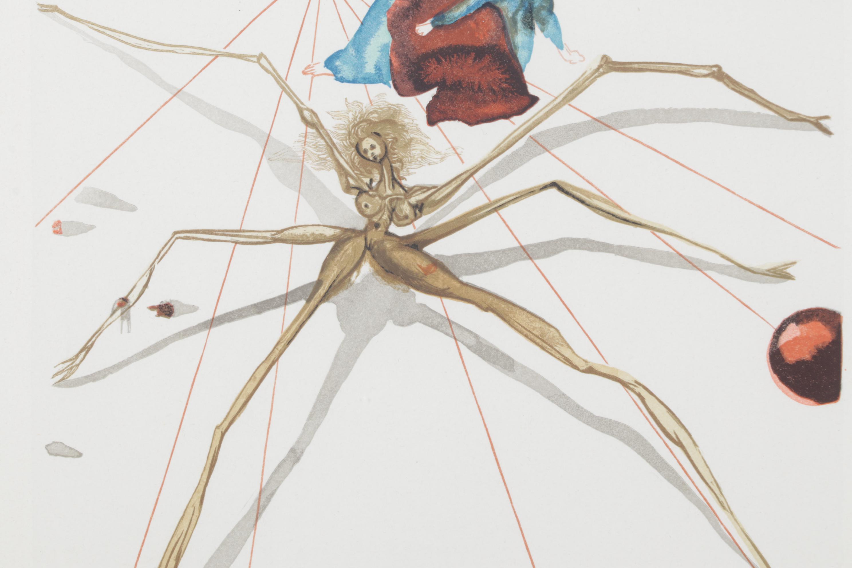 Salvador Dalí Wood Engraving "Arachne"