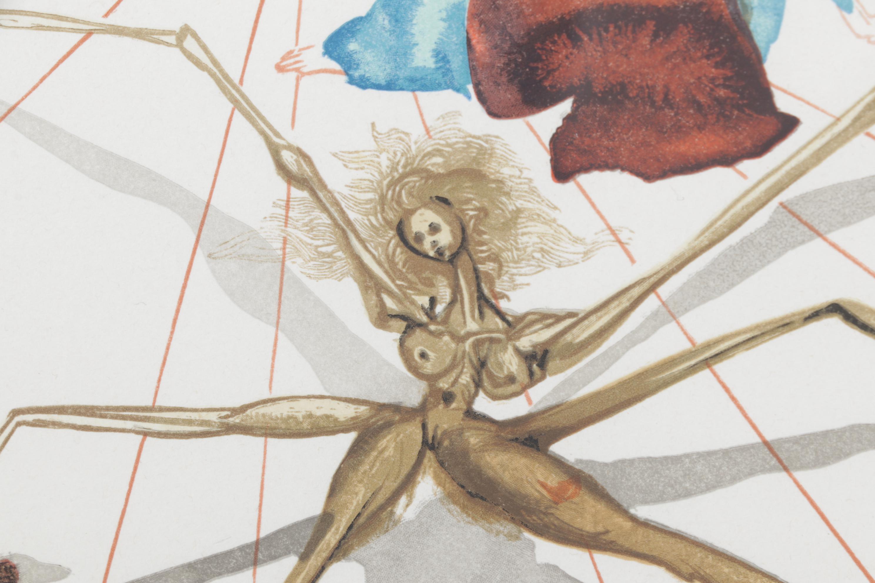 Salvador Dalí Wood Engraving "Arachne"