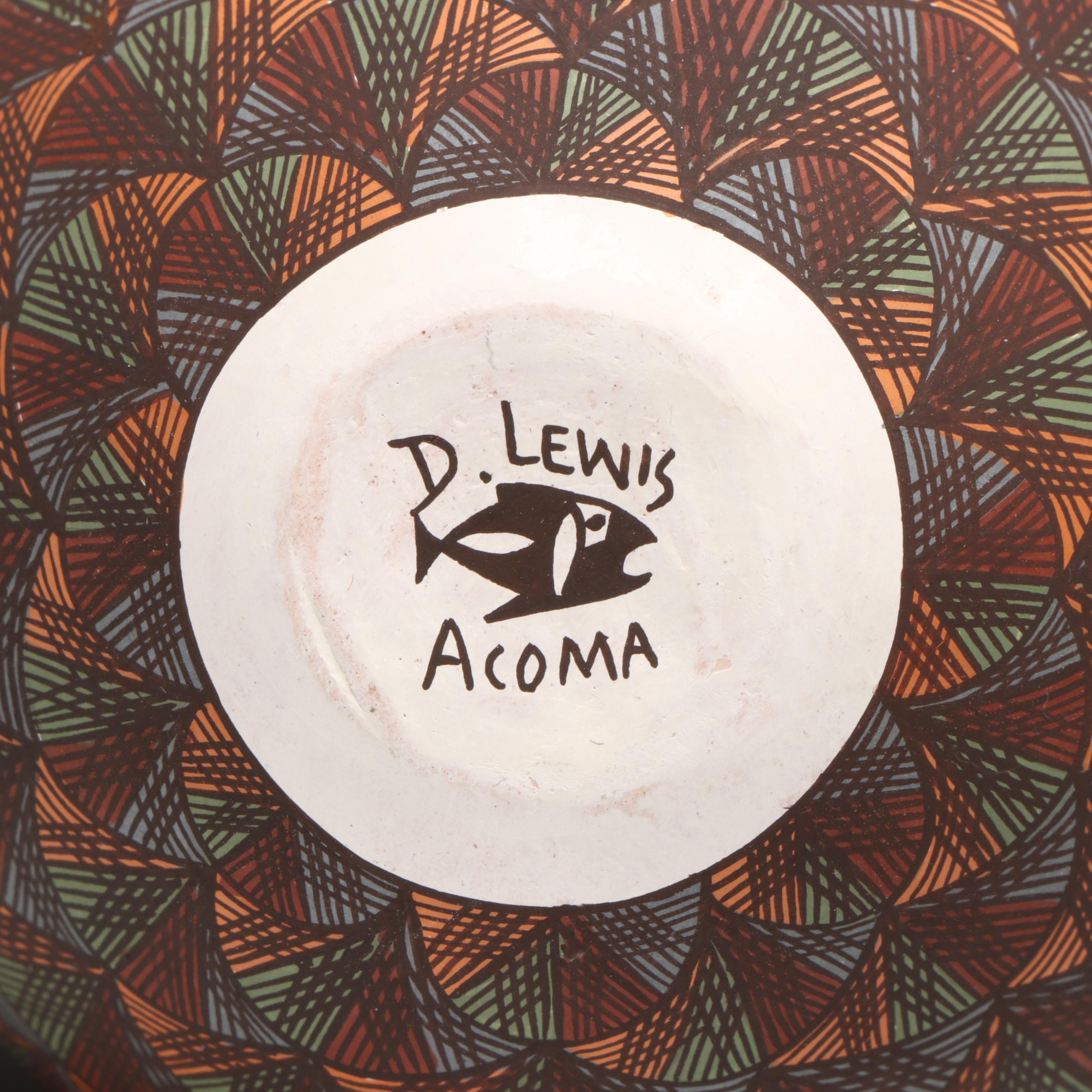 Diane Lewis Acoma Pueblo Pottery Polychrome Mimbres Vase