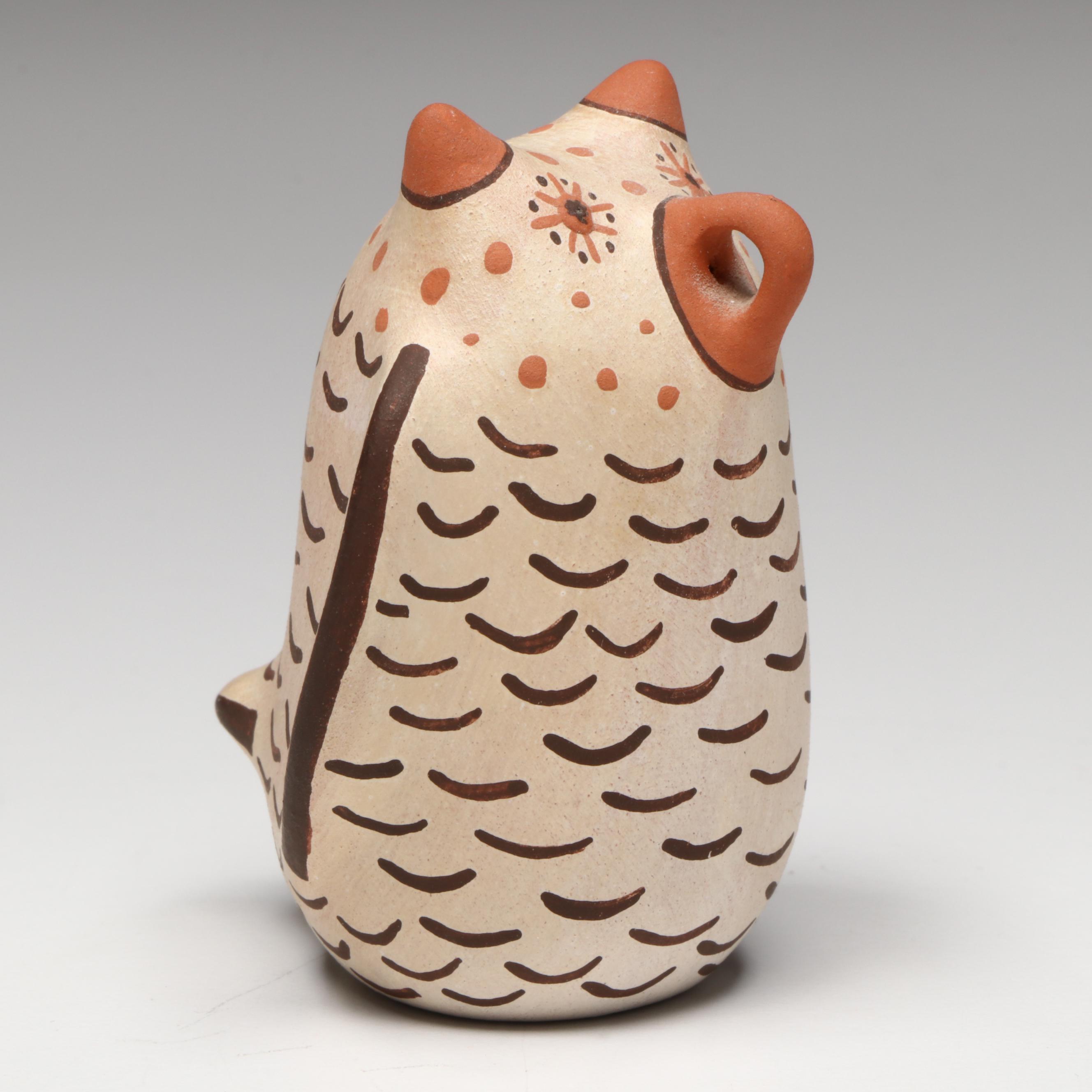 Agnes Peynetsa Zuni Pueblo Pottery Polychrome Owl, 1994